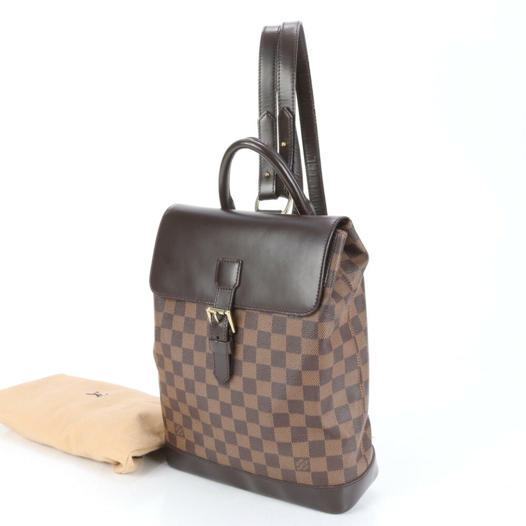 Louis Vuitton Damier Soho N51132 Leather Backpack Shoulder Bag for Women