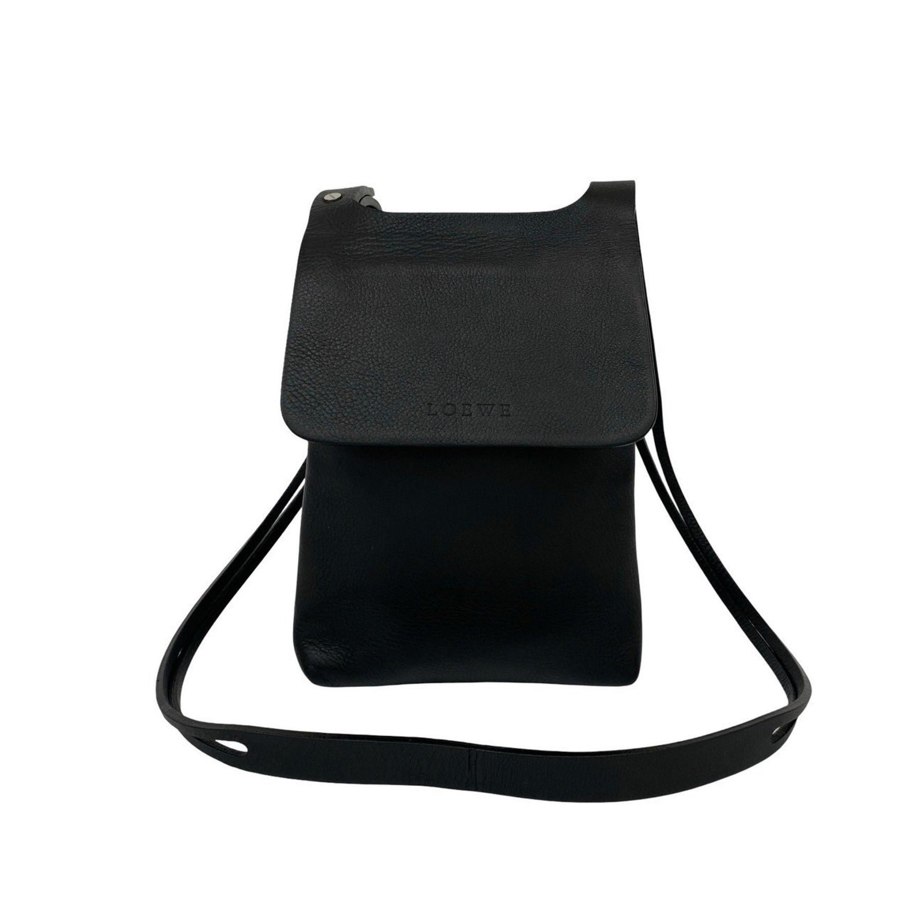 LOEWE Logo Embossed Leather Mini Shoulder Bag/Pochette/Sacoche/Crossbody Bag