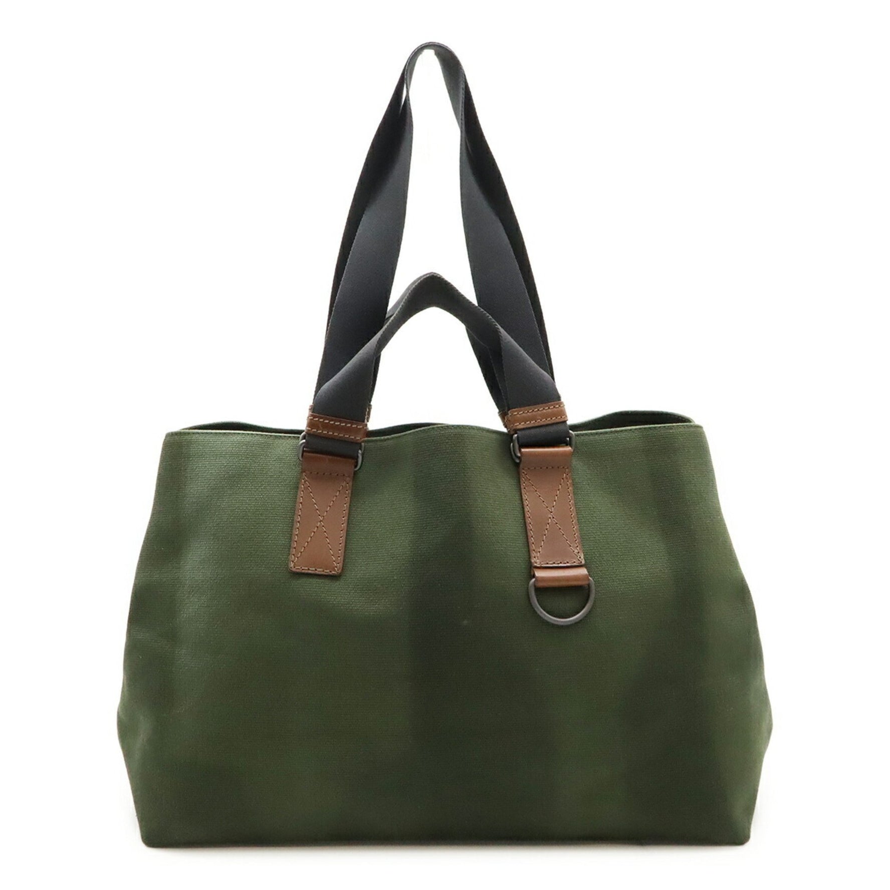 BOTTEGA VENETA Gradient Tote Bag/Shoulder Bag in Canvas, Khaki, Green, and Brown