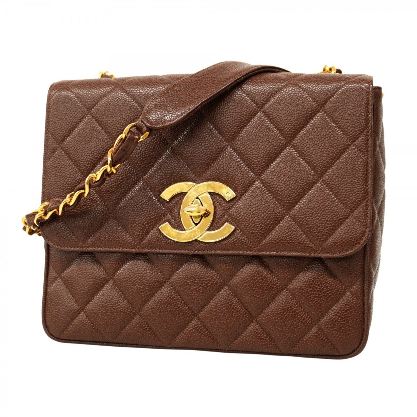 Chanel Matelasse Shoulder Bag with Chain in Caviar Skin
