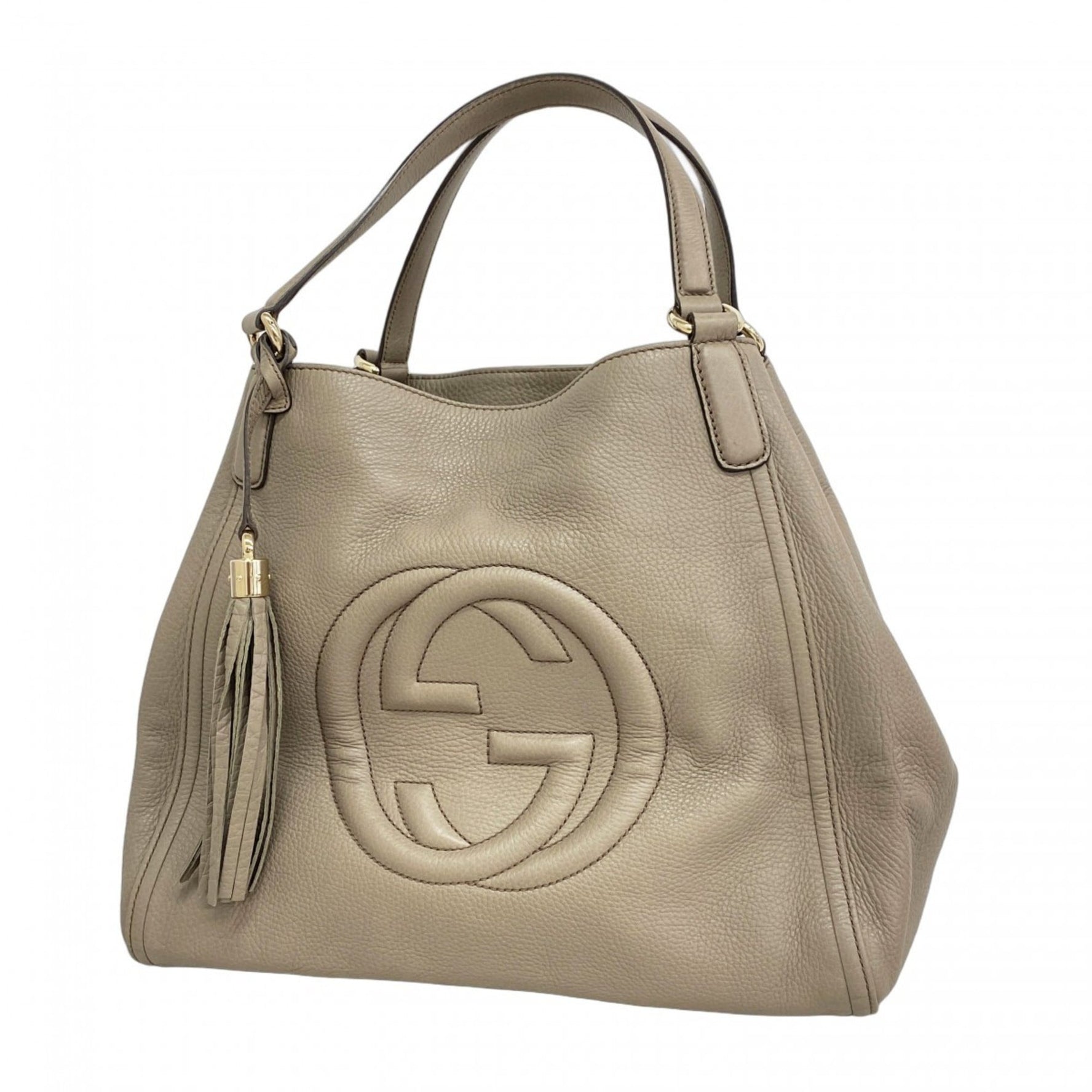 Gucci Tote Bag Leather Champagne