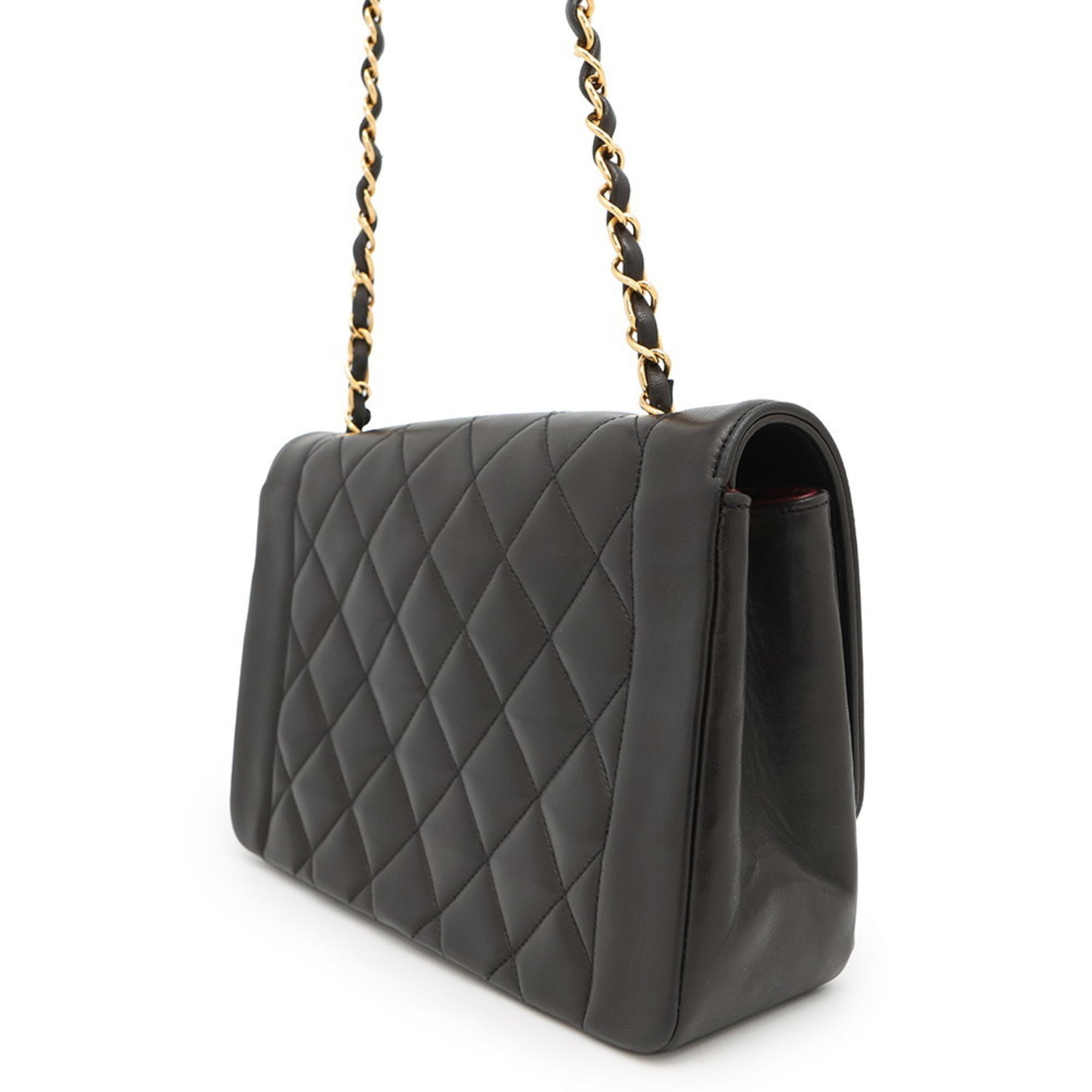 Chanel Chain Shoulder Bag Matelasse 25 Coco Mark Single Flap A01165 CHANEL Black