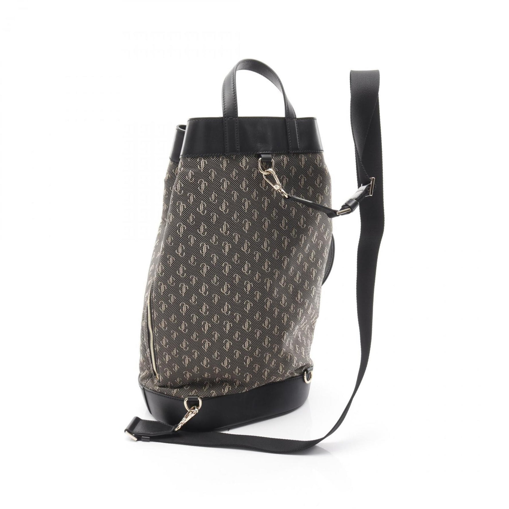 JIMMY CHOO EVAN BACKPACK RAU Rucksack Bag Leather Nylon Canvas Men's