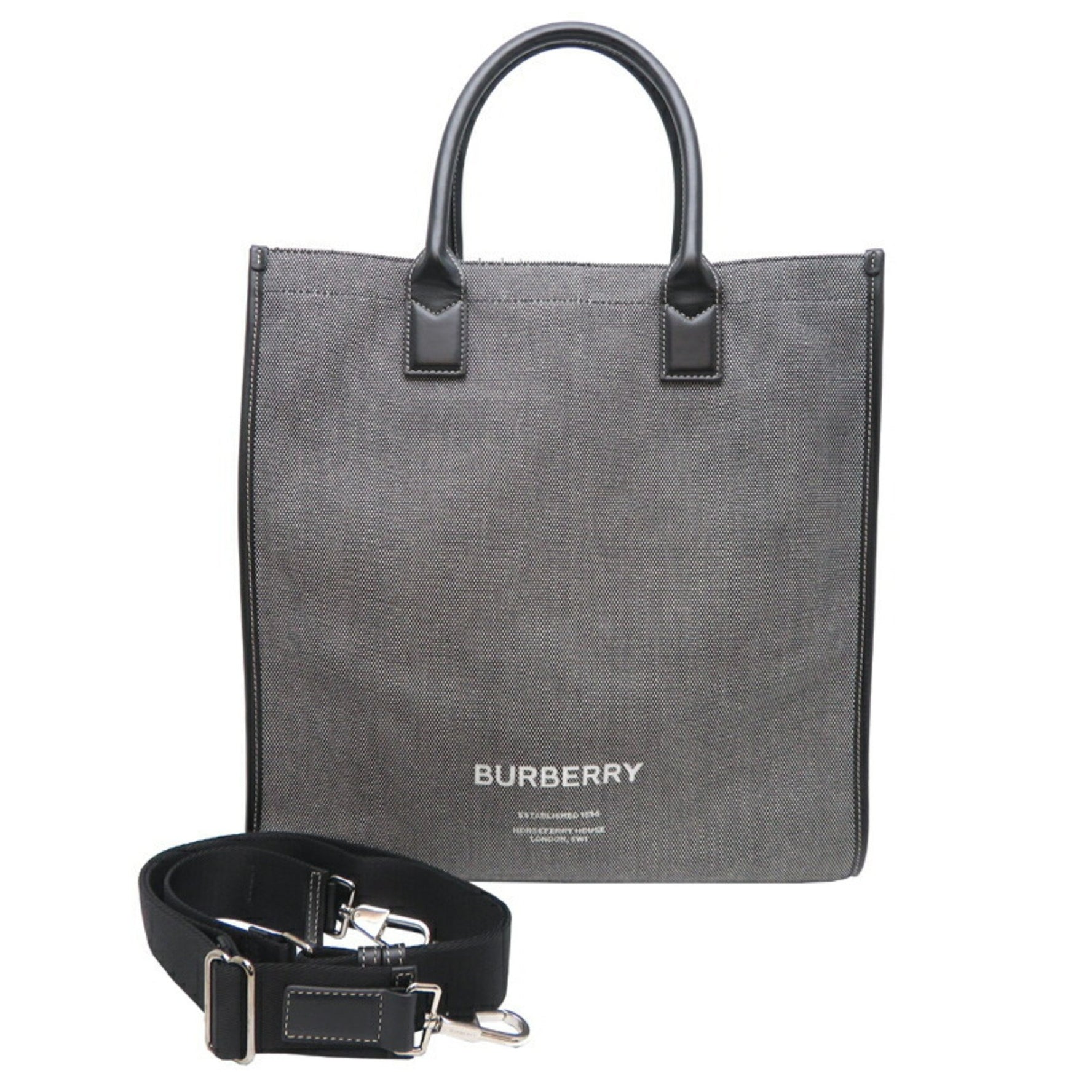 Burberry Canvas Men's Tote Bag Grey