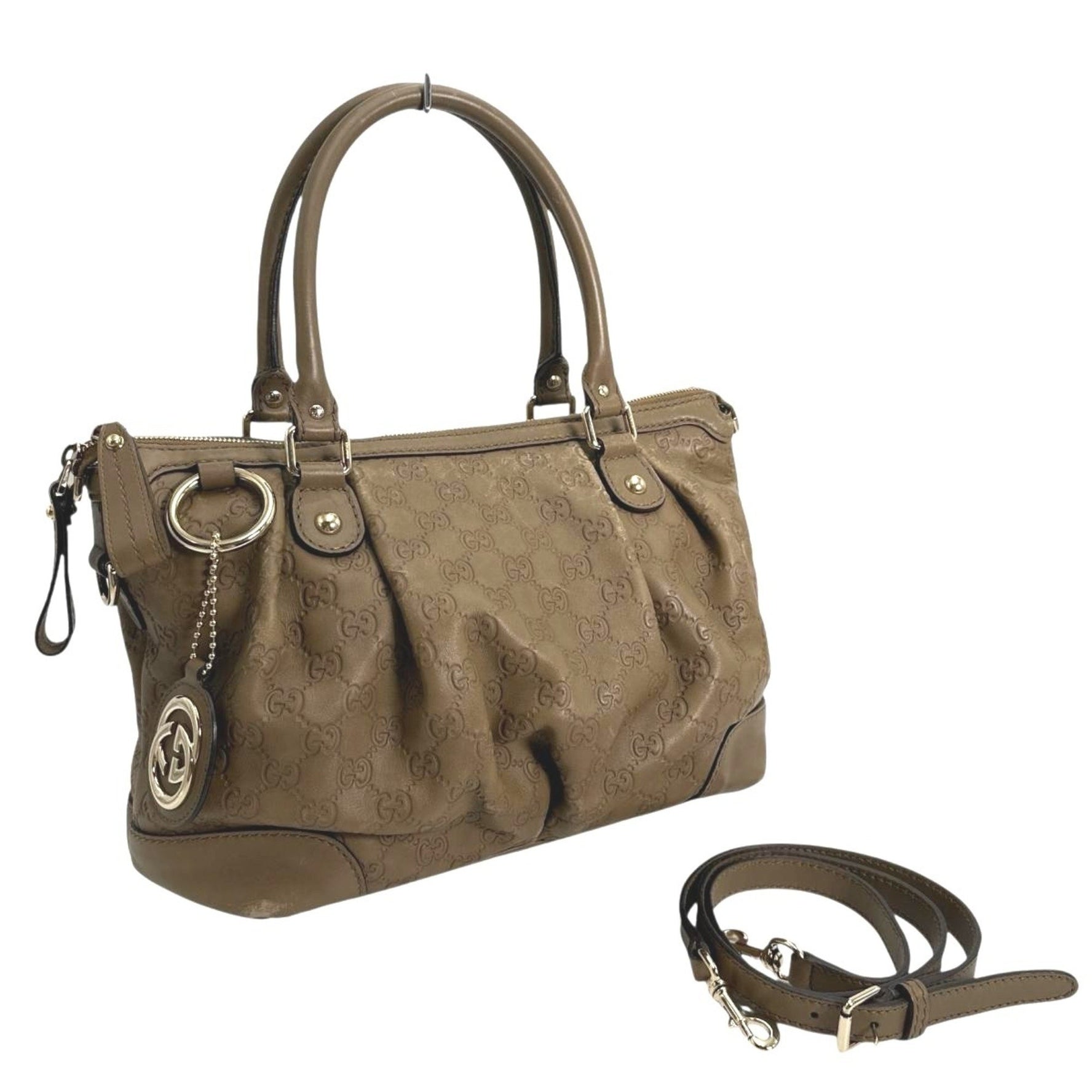 GUCCI Shoulder Bag Handbag Guccissima Sukey Leather