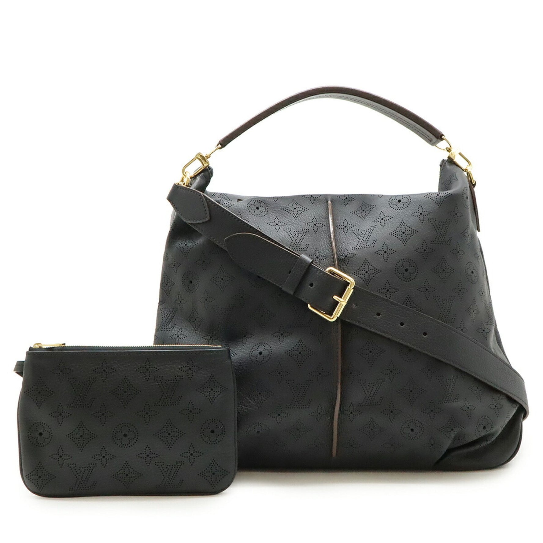 Louis Vuitton Mahina Selene MM Handbag/Shoulder Bag, Noir, Black