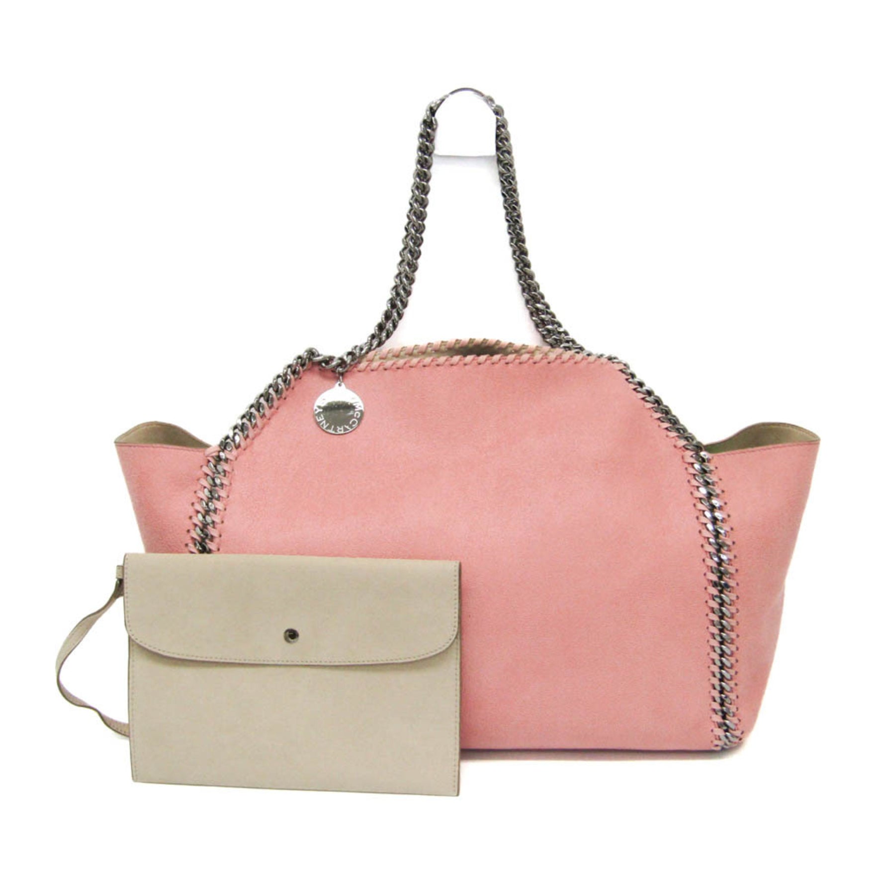 Stella McCartney Reversible Polyester Tote Bag Beige,Pink