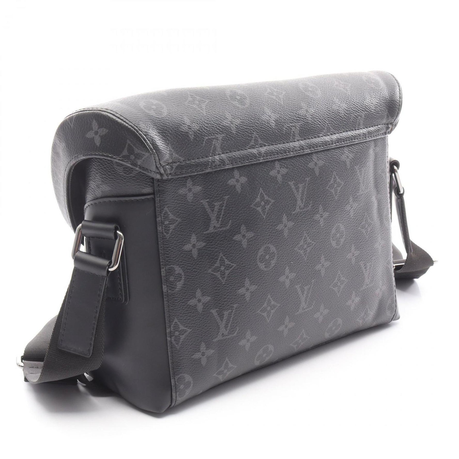 Louis Vuitton Messenger Voyage PM Shoulder Bag in Coated Canvas and Leather, Monogram Eclipse