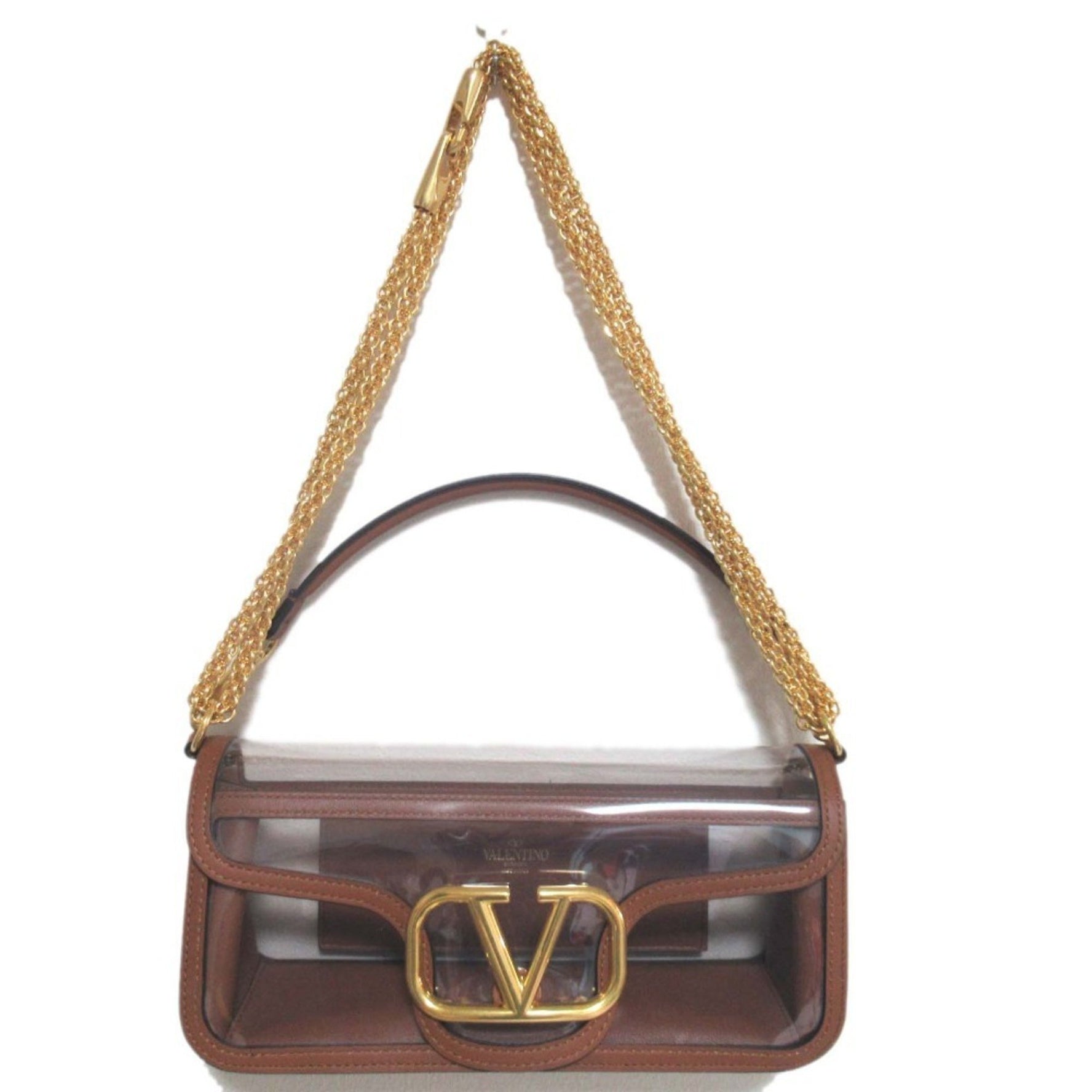 Valentino Garavani Logo Clear Chain Shoulder Bag Handbag