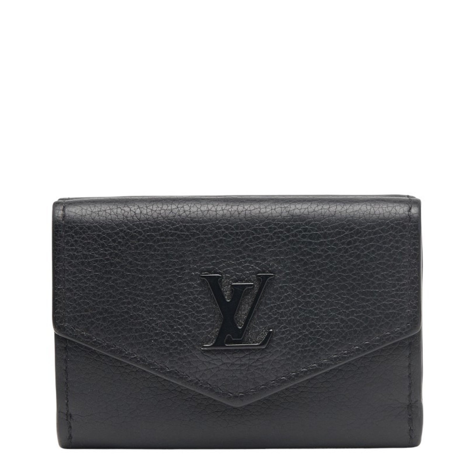 Louis Vuitton Portefeuille Rock Mini Tri-fold Compact Wallet Noir Black Leather LOUIS VUITTON