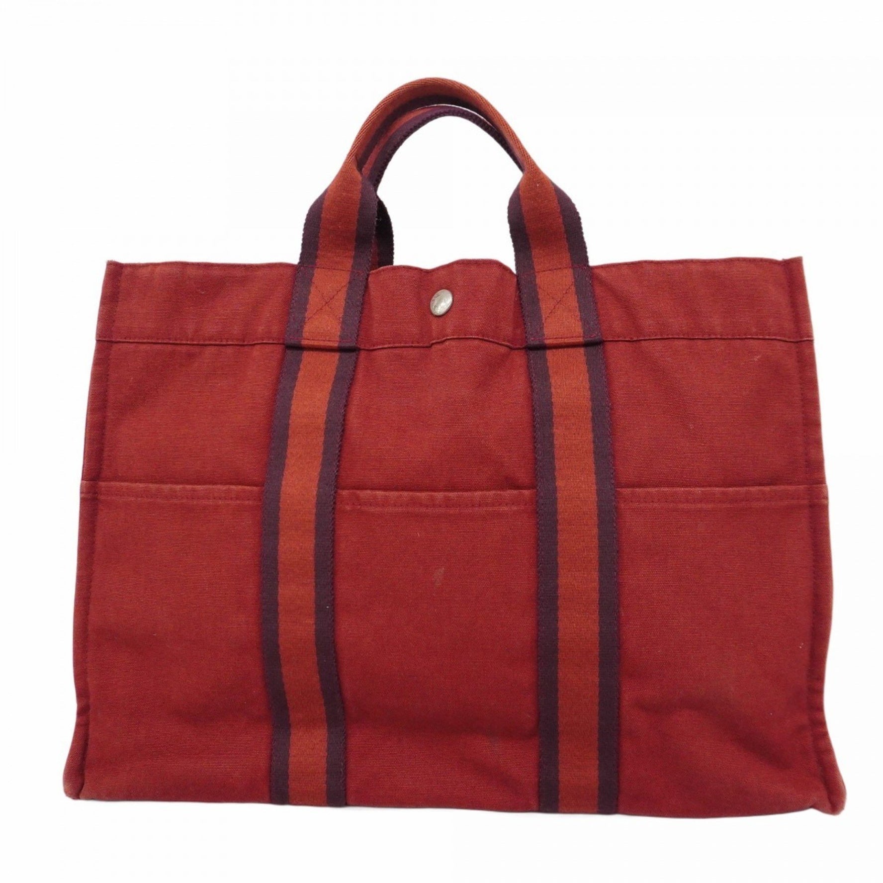 Hermes Tote Bag Foul Tou MM Canvas Red