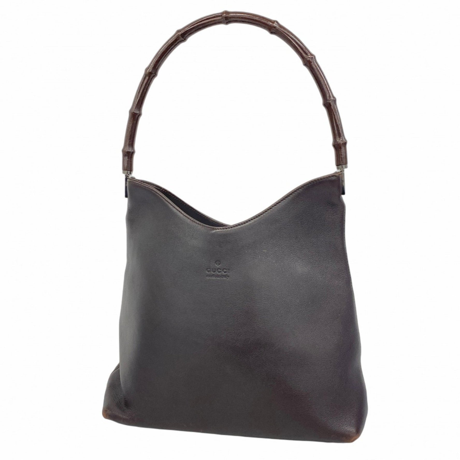 Gucci Bamboo Shoulder Bag 001 3244 Leather Brown Women's