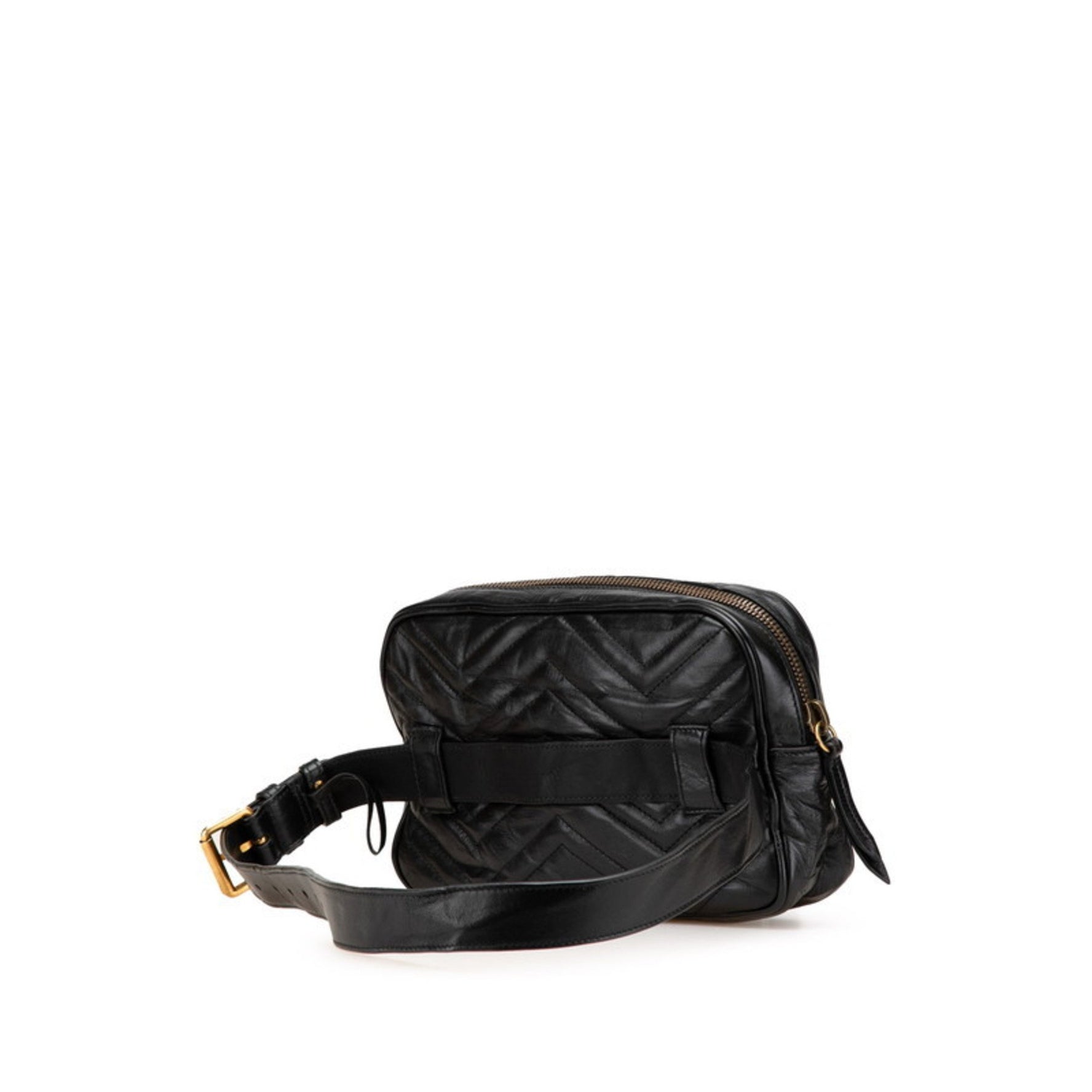 Gucci GG Marmont Waist Bag Black Leather Women's GUCCI