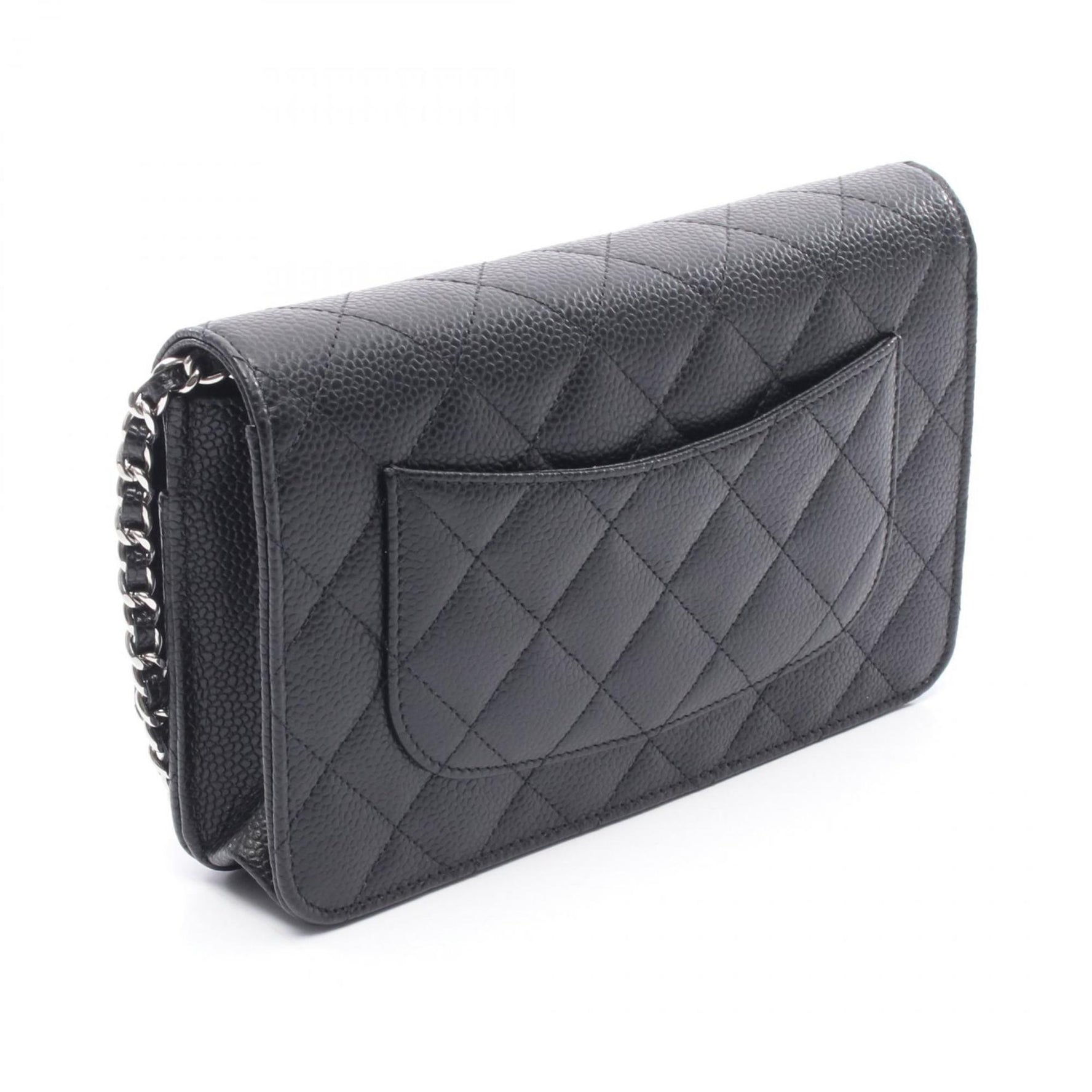 CHANEL Matelasse Shoulder Bag, Calfskin Leather, Women's, Black, AP0250