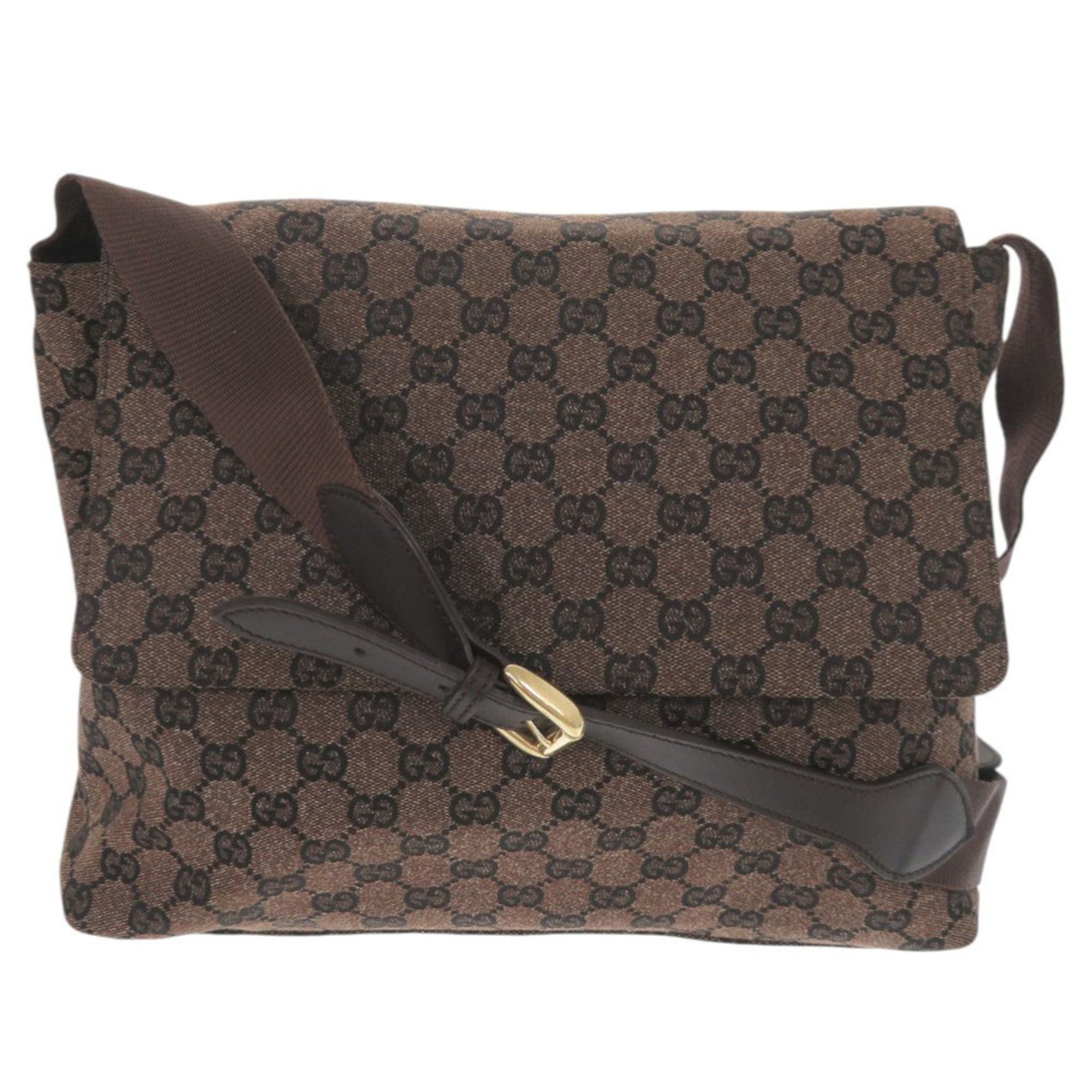 Gucci GG Canvas Dark Brown Shoulder Bag 1011