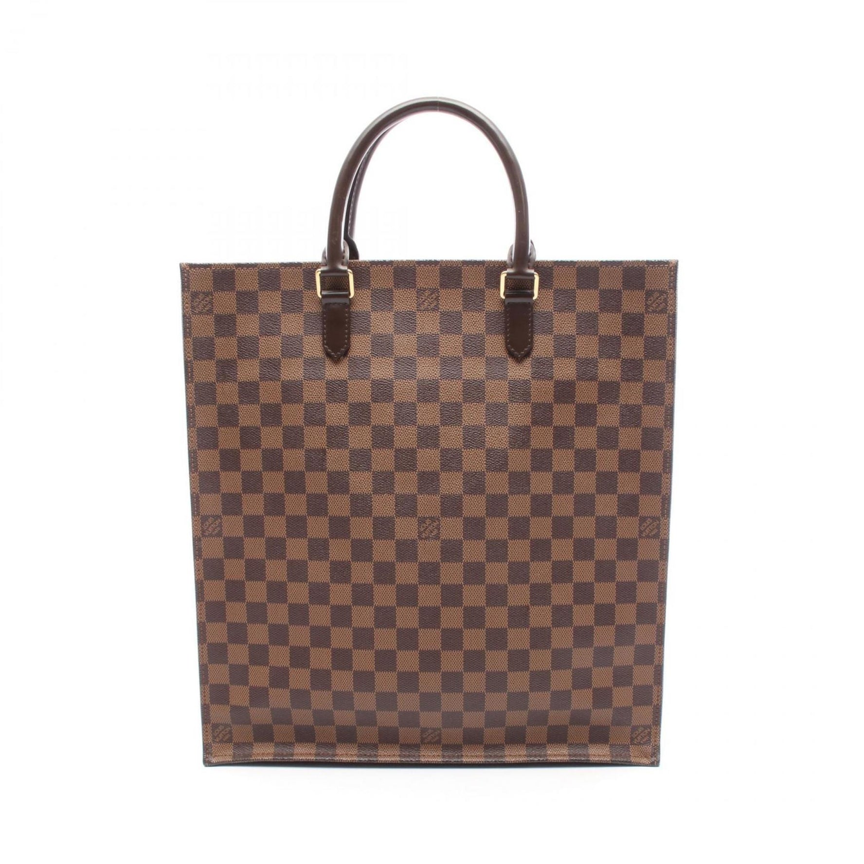 Louis Vuitton Sac Plat Tote Bag, Coated Canvas, Leather, Damier, Brown