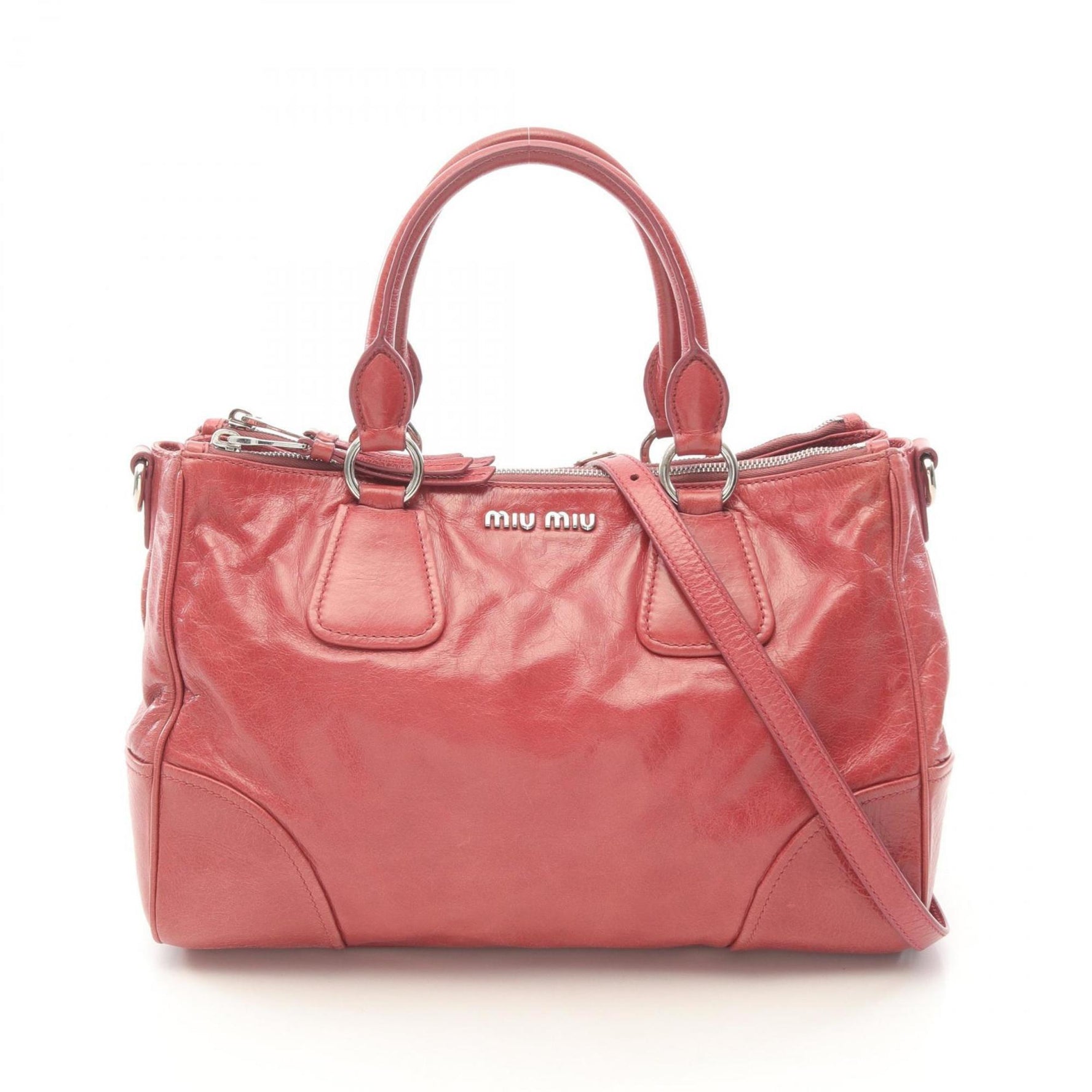 Miu Miu Miu VITELLO SHINE handbag, leather, red