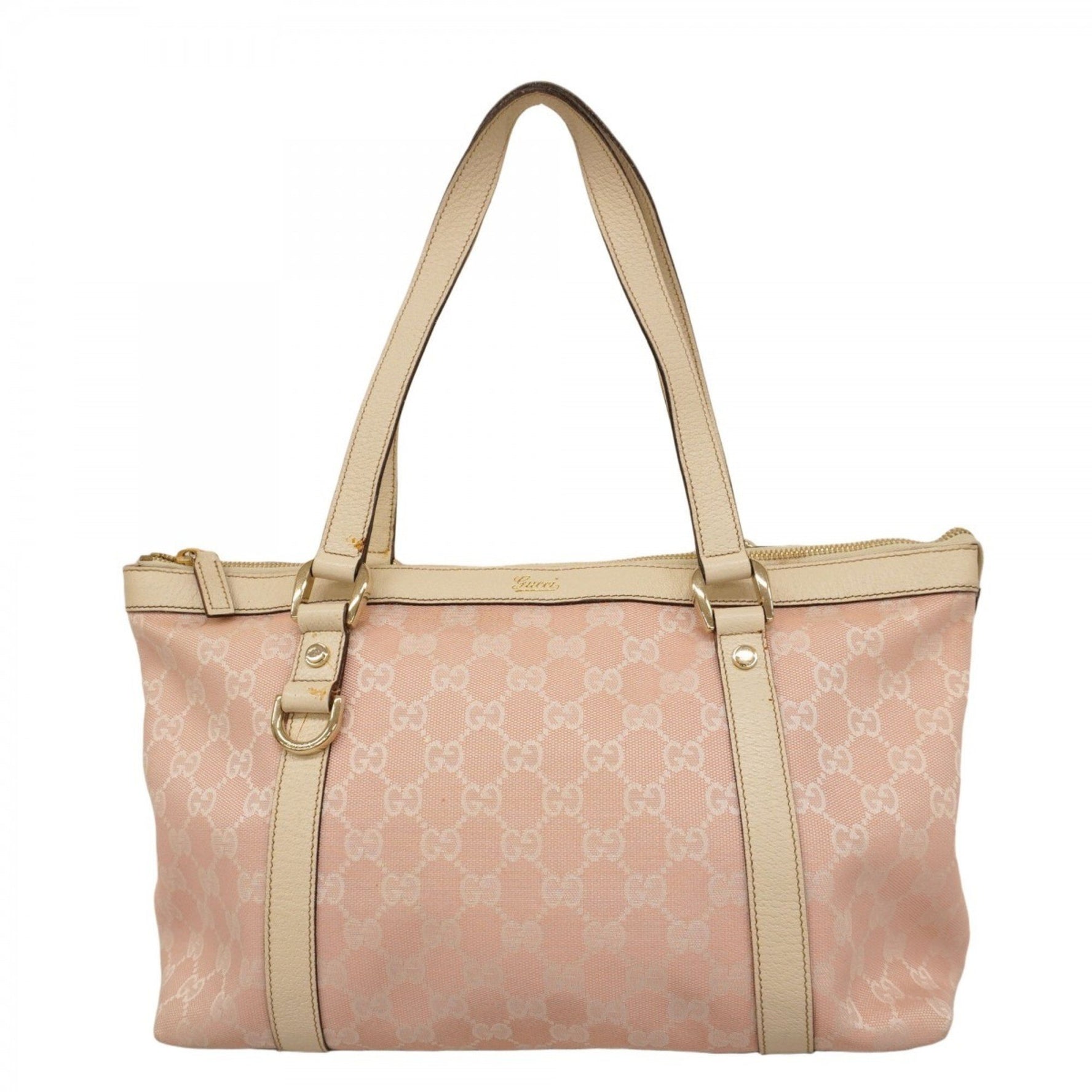 Gucci GG Canvas Abby Tote Bag White Pink