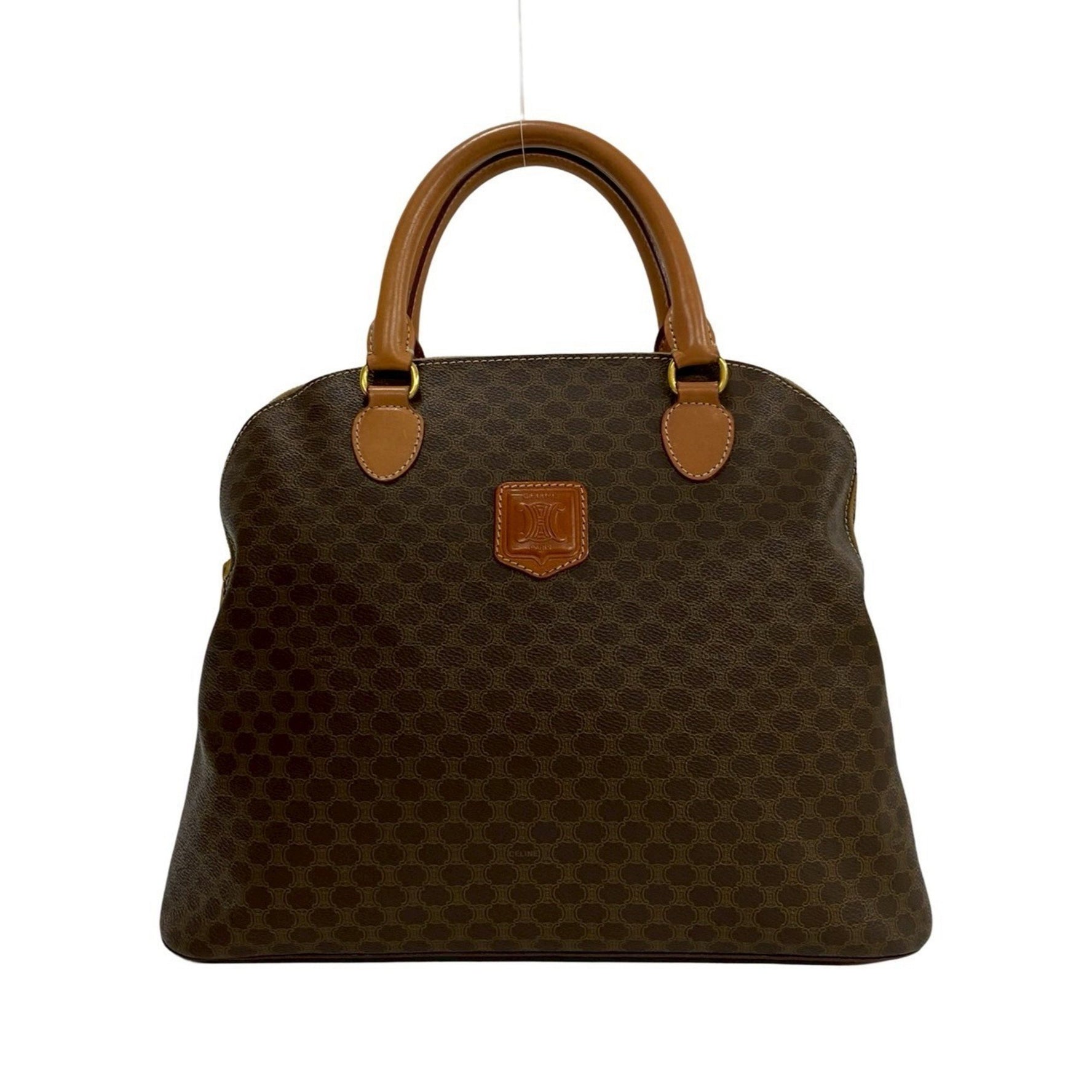 CELINE Macadam Blason Triomphe Leather Handbag/Mini Tote Bag