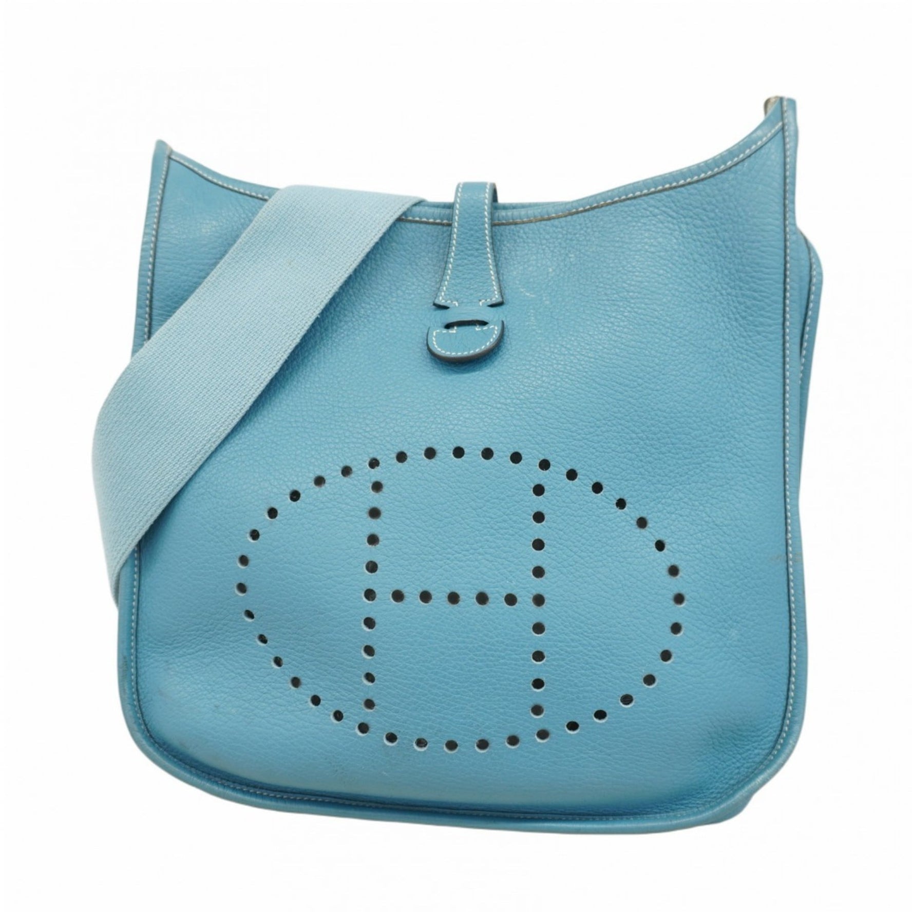 Hermes Hermès Evelyn Shoulder Bag in Taurillon Clemence Blue Jean with I Stamp
