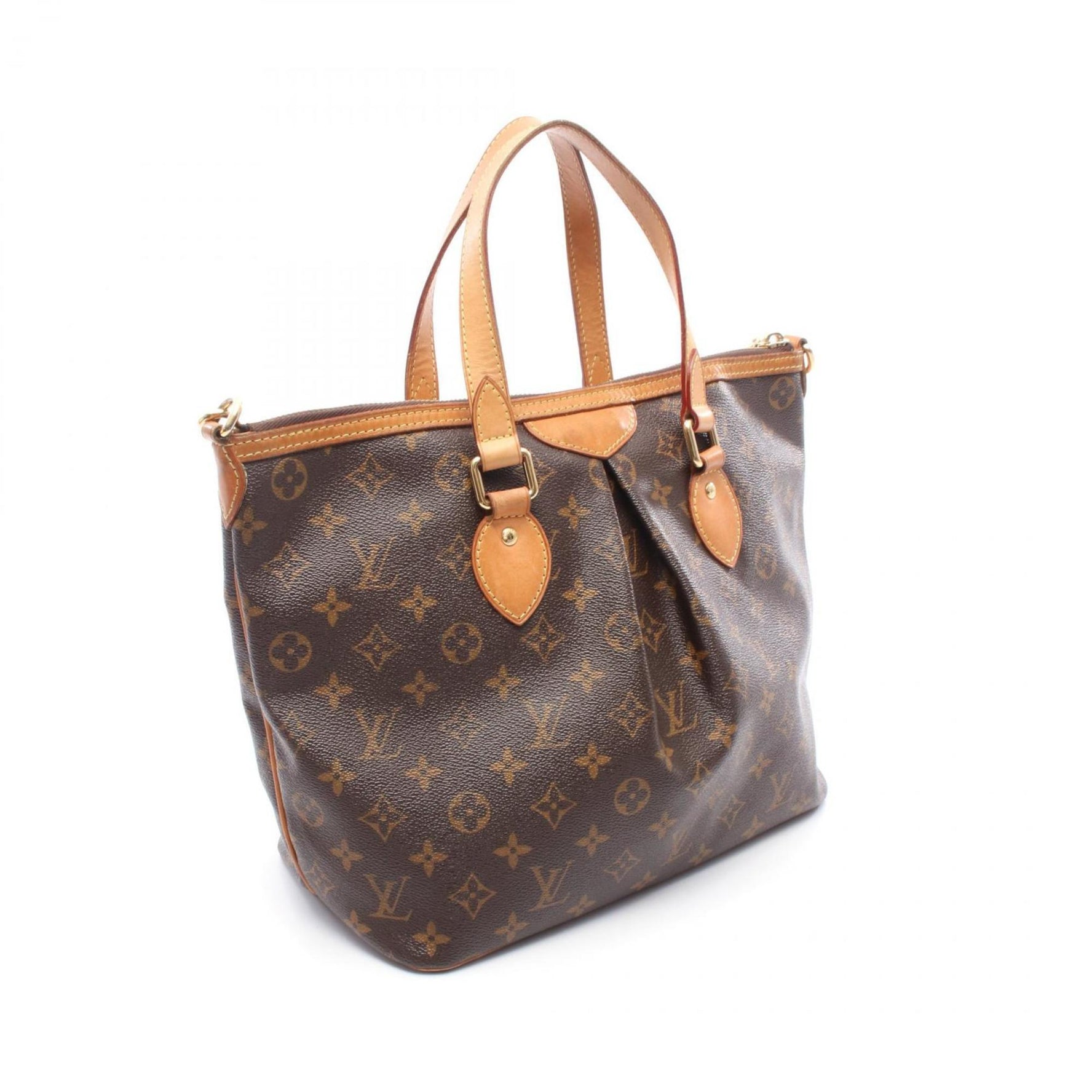 Louis Vuitton Palermo PM Handbag, Coated Canvas and Leather, Monogram, Brown