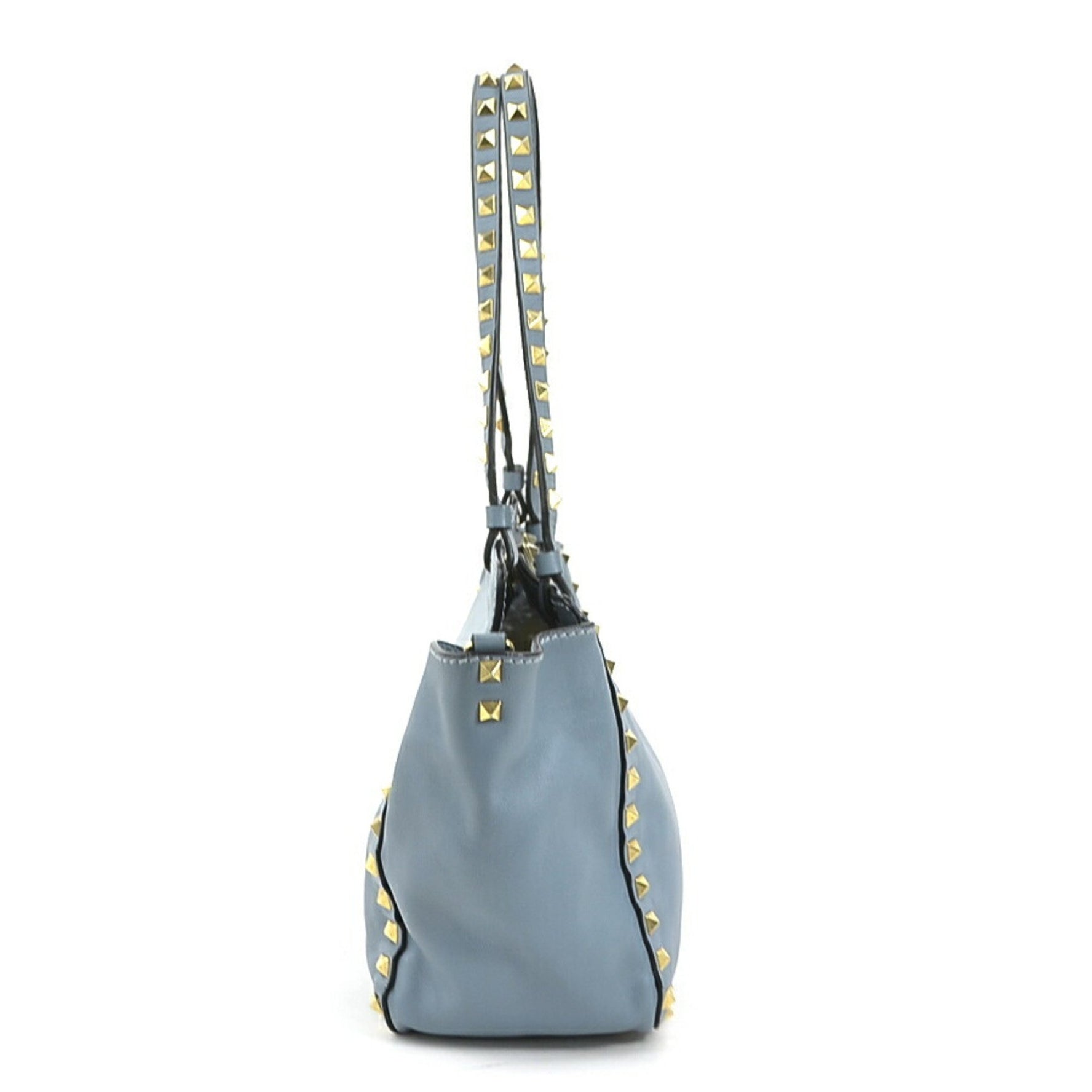 Valentino Garavani Handbag Shoulder Bag Rockstud Leather Metal Light Gold