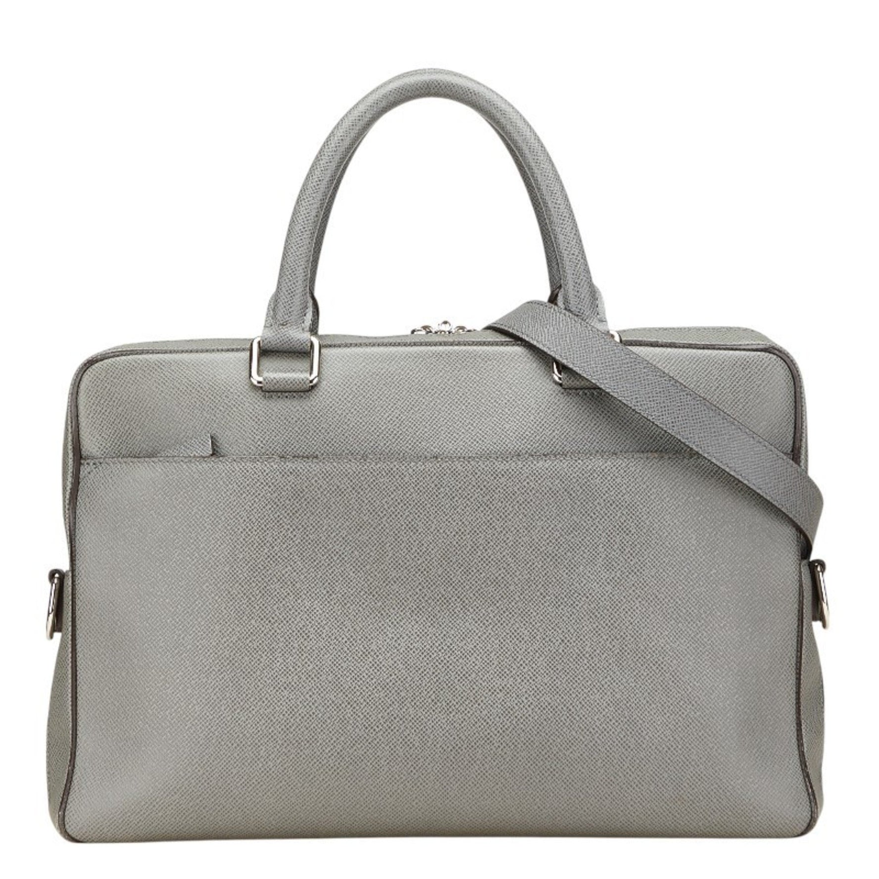 Louis Vuitton Taiga Glacier Business Bag/Shoulder Bag, Gray Leather