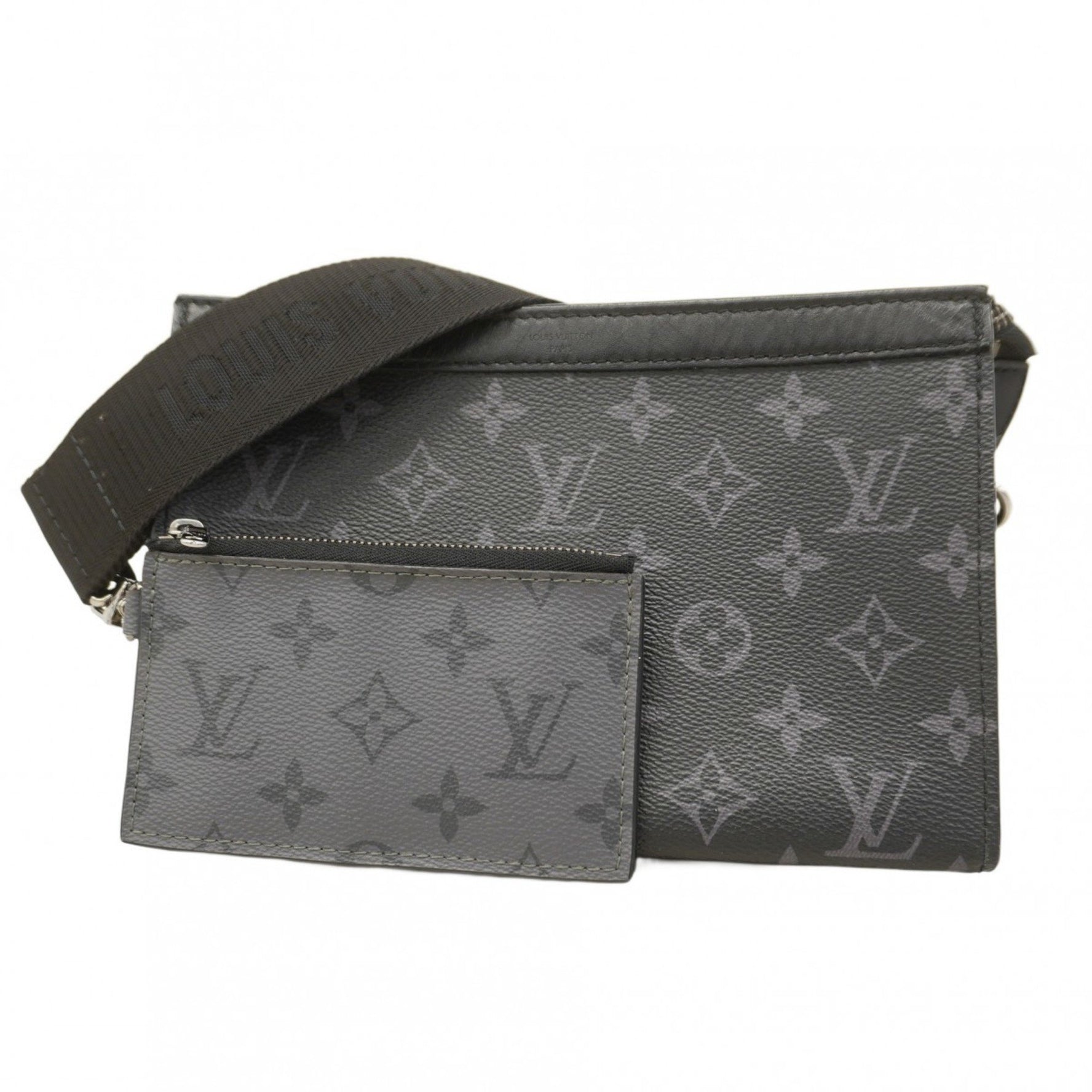 Louis Vuitton Monogram Eclipse Reverse Gaston Wearable Wallet Shoulder Bag Black/Grey