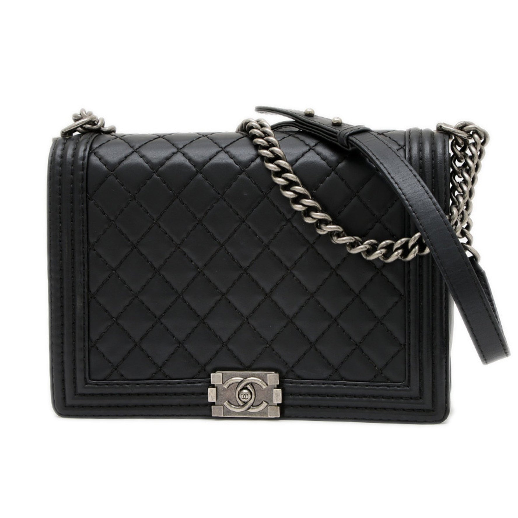 CHANEL Boy Chain Shoulder Bag in Lambskin