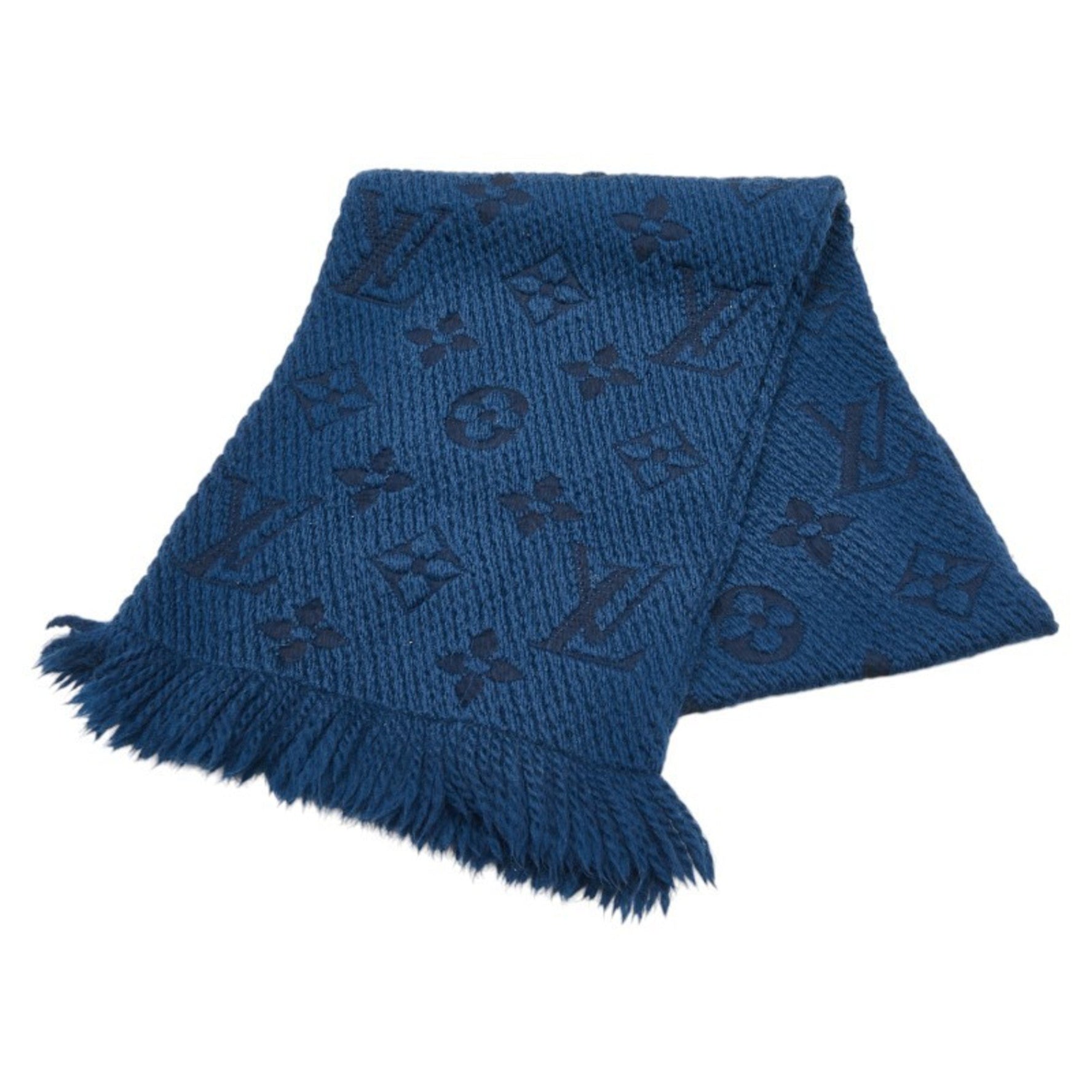 Louis Vuitton Monogram Echarpe Logo Mania Scarf Wool Silk