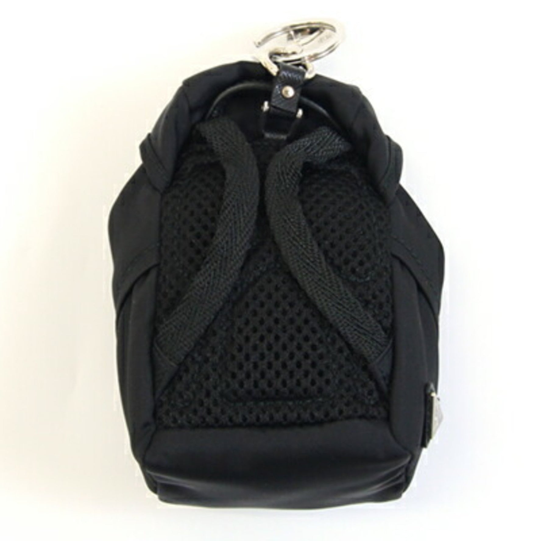 Prada Keychain Backpack Motif 2TT061 Black Nylon Leather Keyring Bag Charm Mini Pouch Women Men PRADA