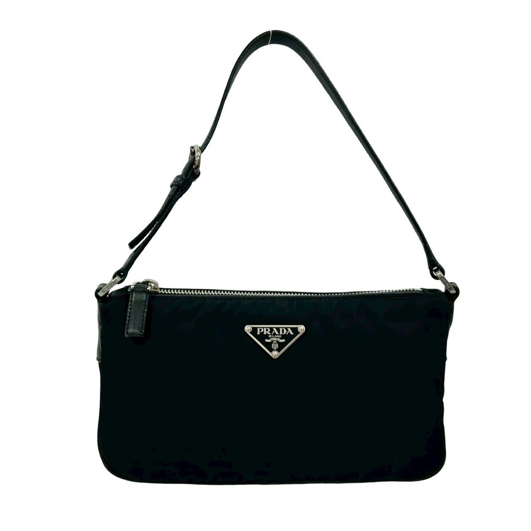 PRADA Triangle Logo Tessuto Nylon and Leather Mini Handbag in 04477