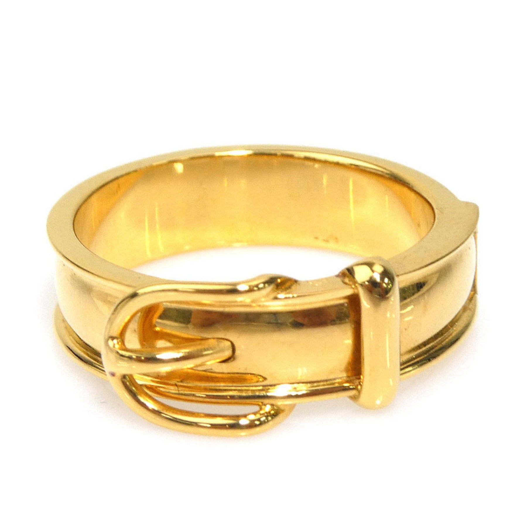 Hermes Hermès scarf ring with belt motif, metal