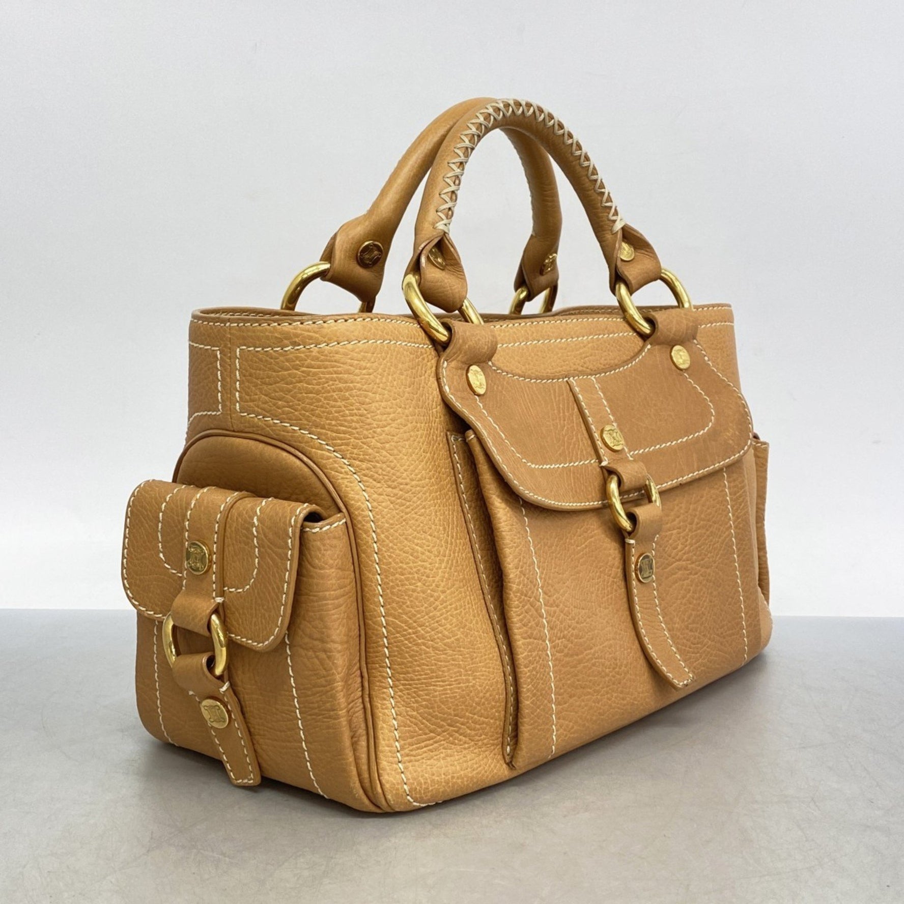 Celine Boogie Leather Light Brown Handbag