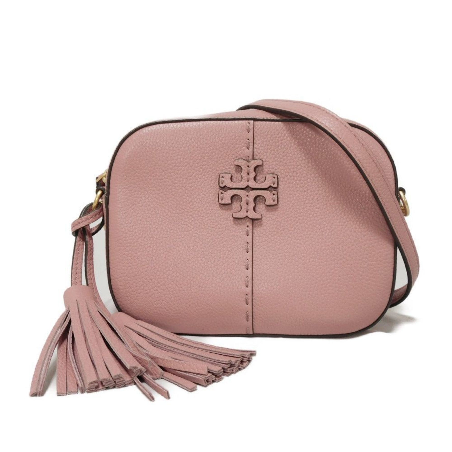 Tory Burch Shoulder Bag McGraw Camera Tassel Chain Double T Stitch