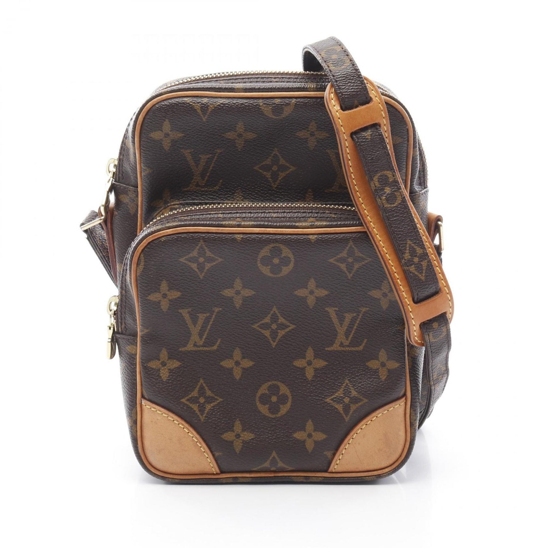 Louis Vuitton Amazon Monogram Shoulder Bag Coated Canvas Leather Brown
