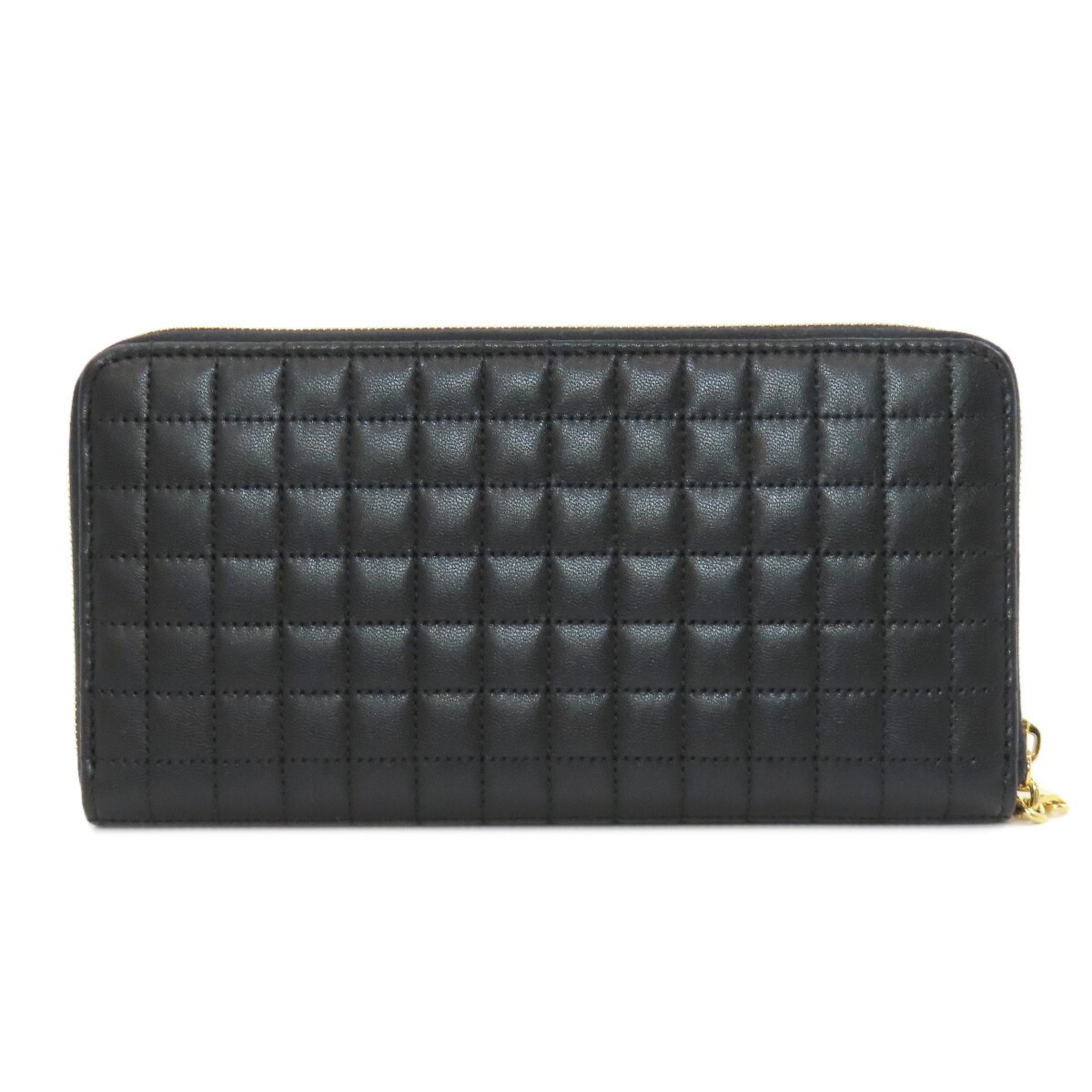 CELINE Round Long Wallet Leather
