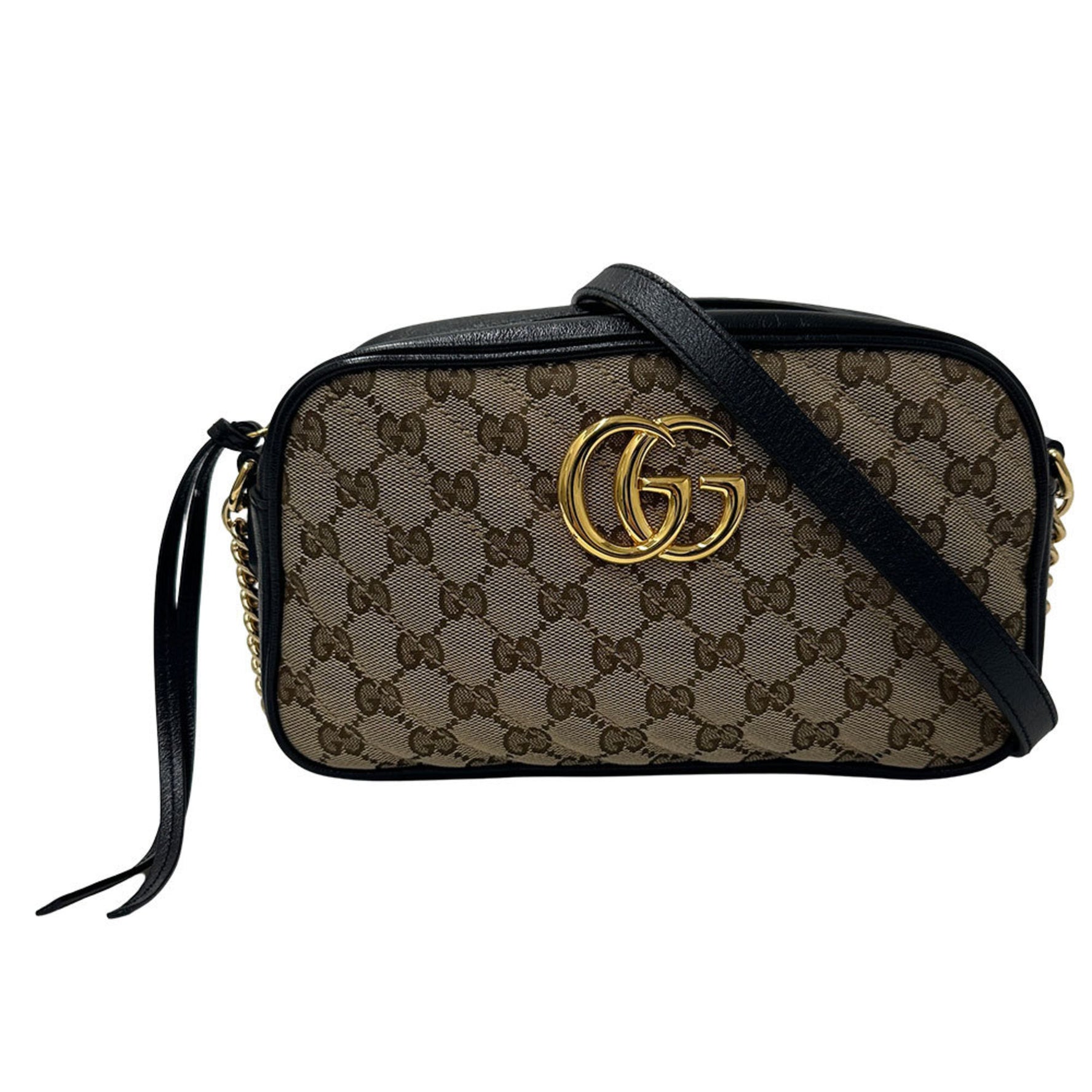 Gucci GG Marmont Quilted Shoulder Bag (Brown/Black)
