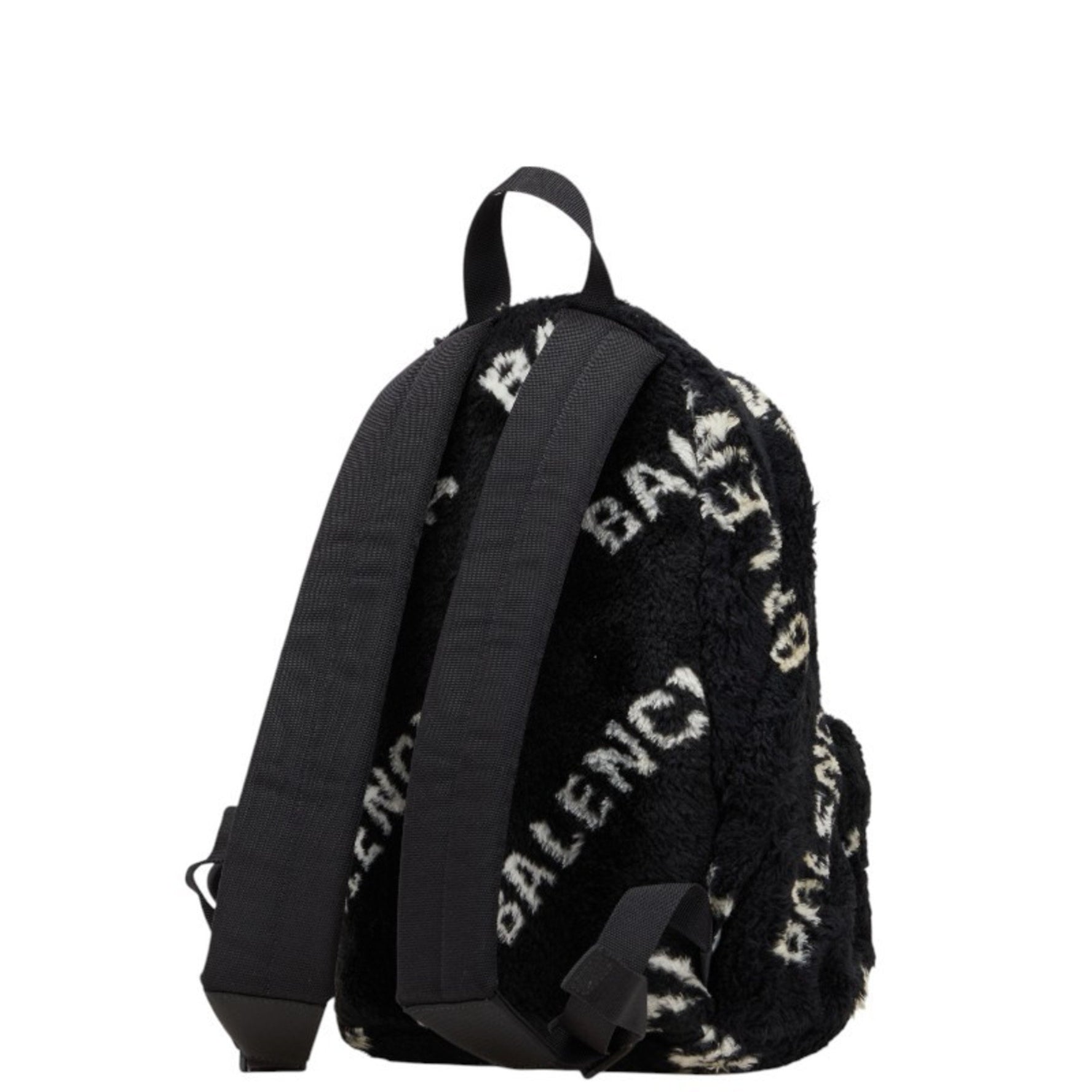 Balenciaga Everyday Backpack in Black and White with Faux Fur Leather