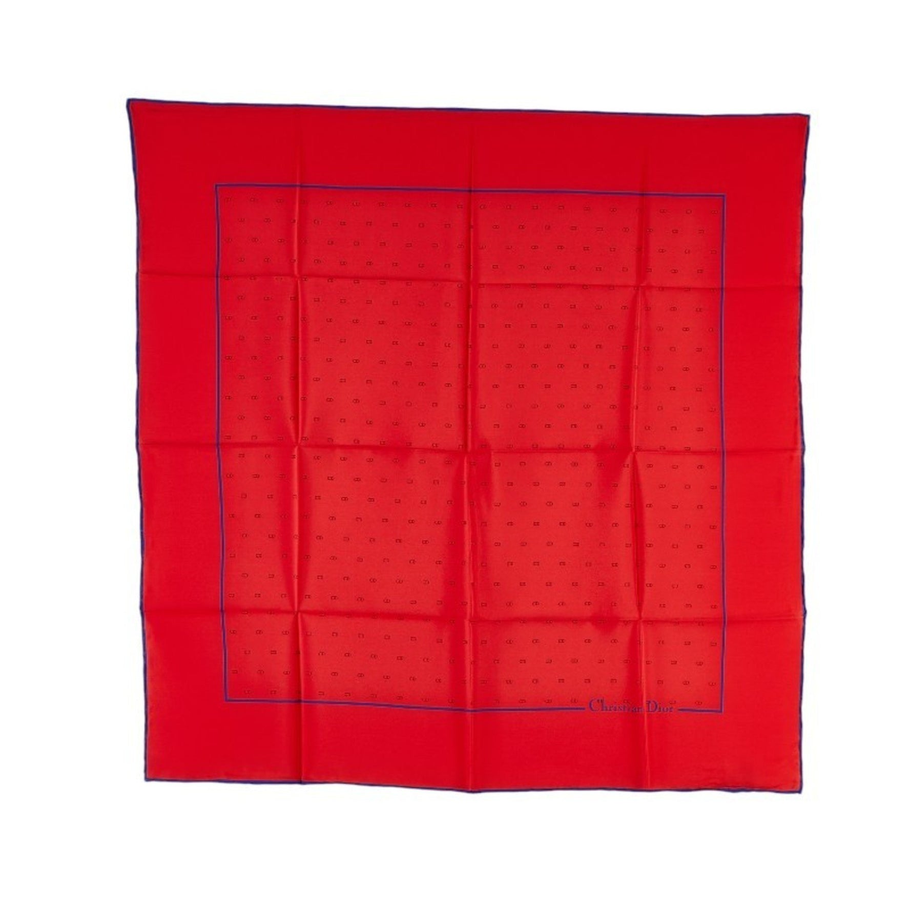 Christian Dior Dior CD logo scarf, red and blue silk