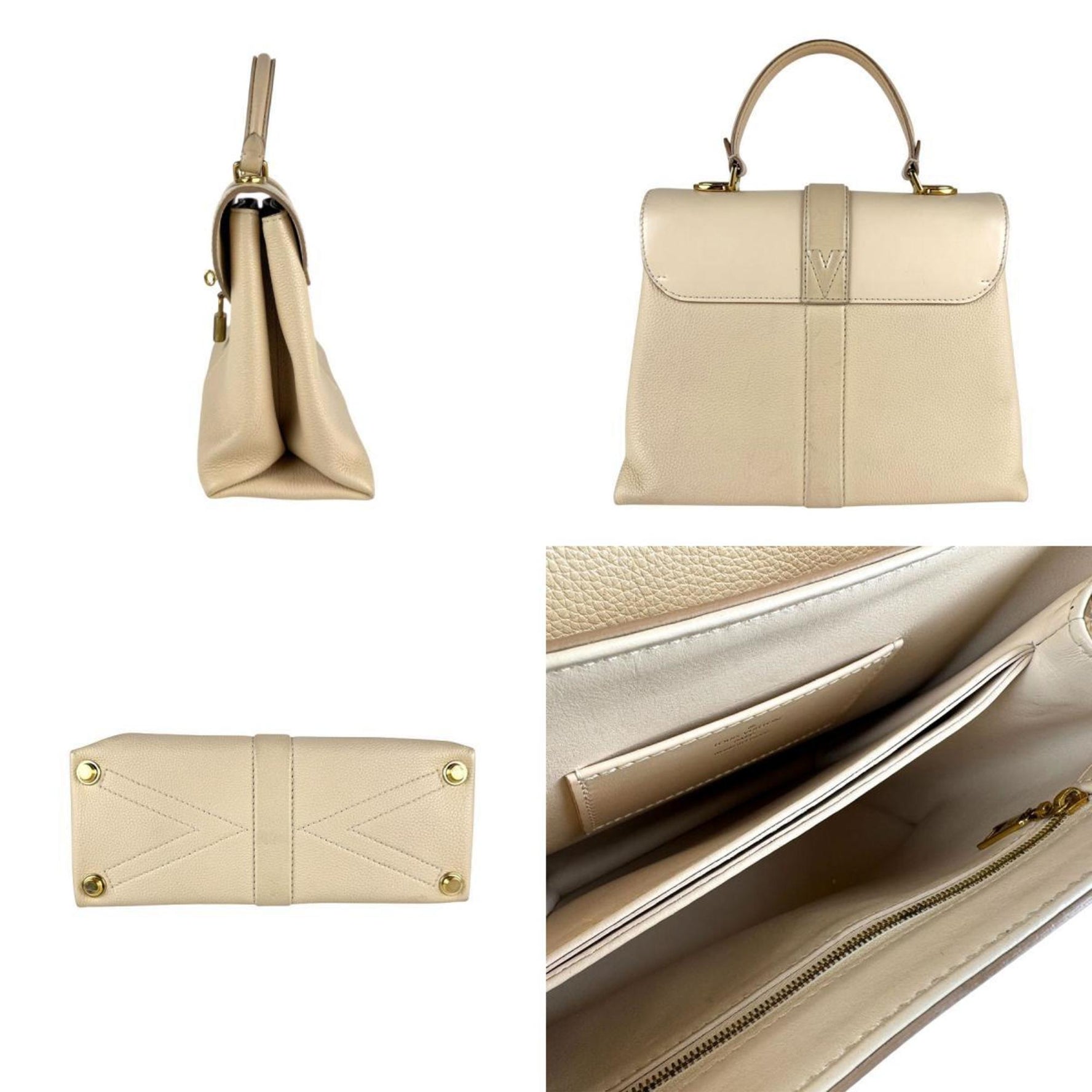 Louis Vuitton Rose des Vents PM Handbag Shoulder Bag in Light Beige and Gold