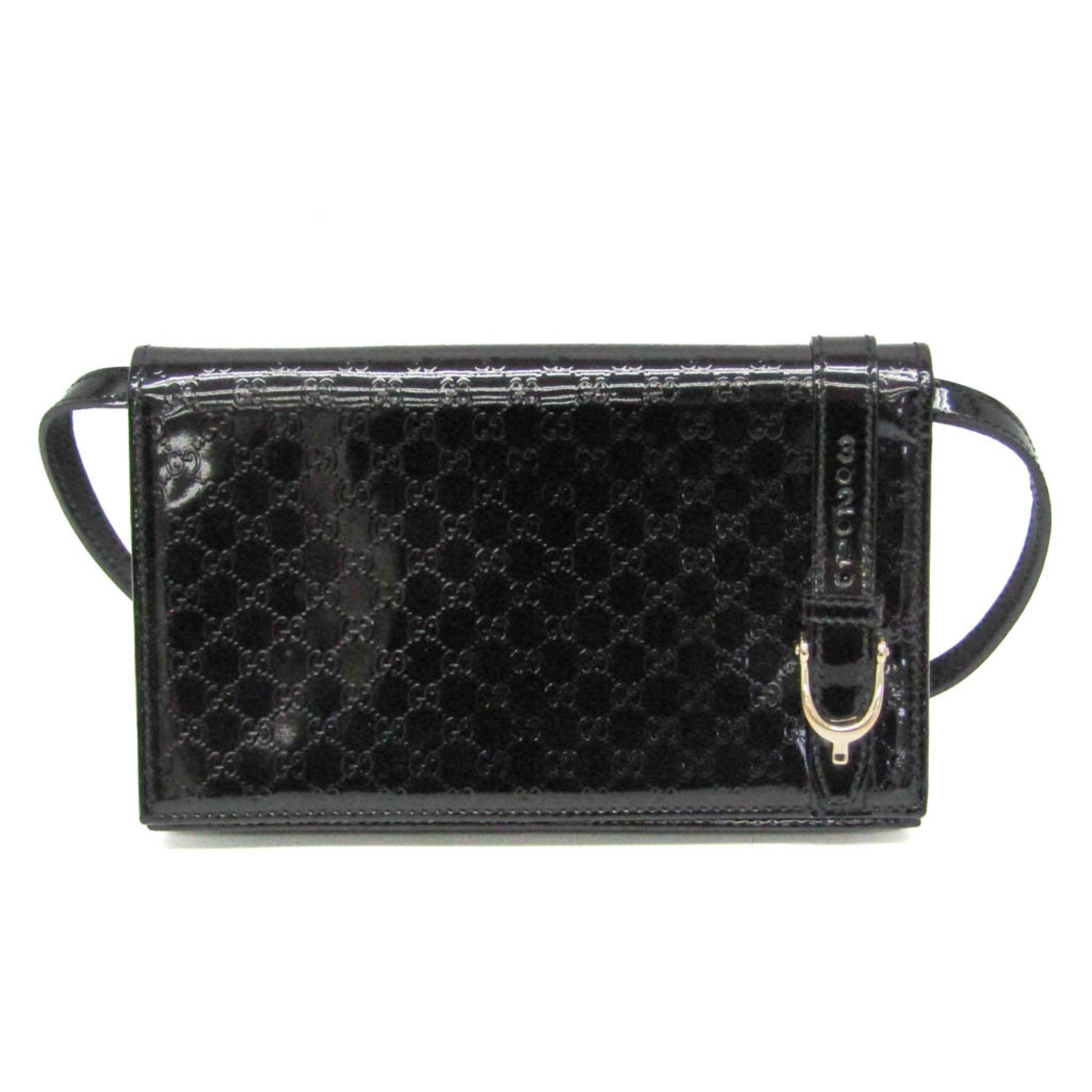 Gucci MicroGuccissima Nice Wallet Bag Patent Leather Chain/Shoulder Wallet