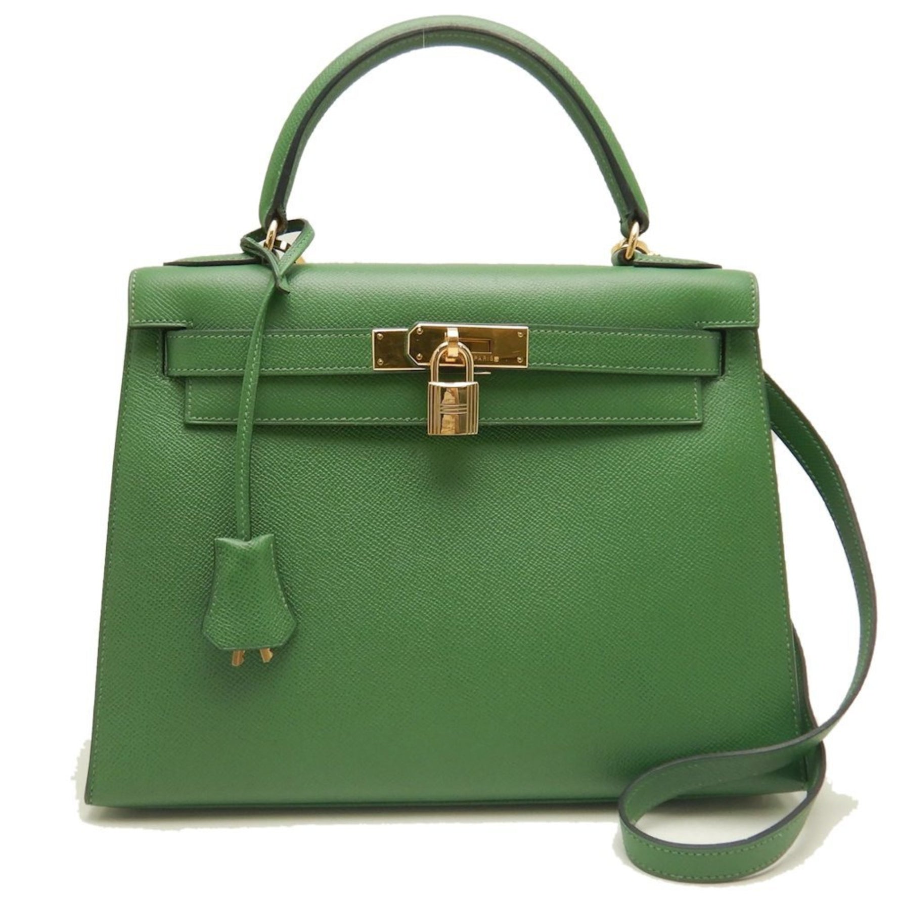 HERMES Kelly 28 Handbag, Outside Stitching, Cushvel