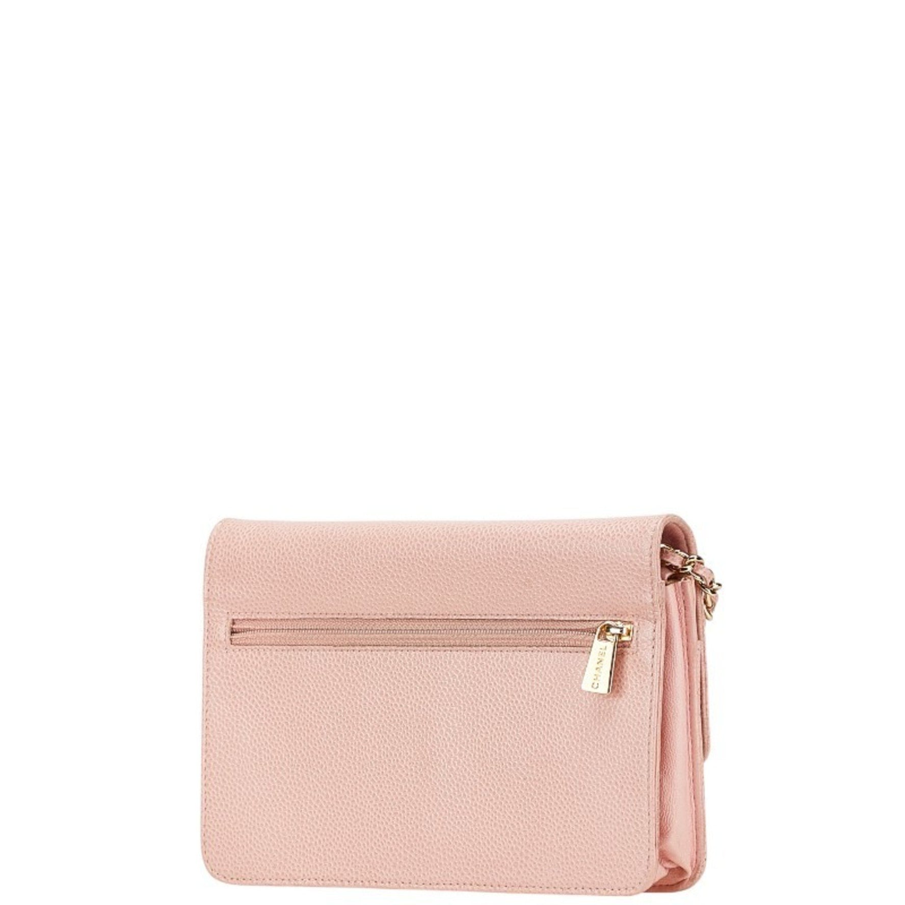 CHANEL Coco Mark Chain Shoulder Wallet in Caviar Skin