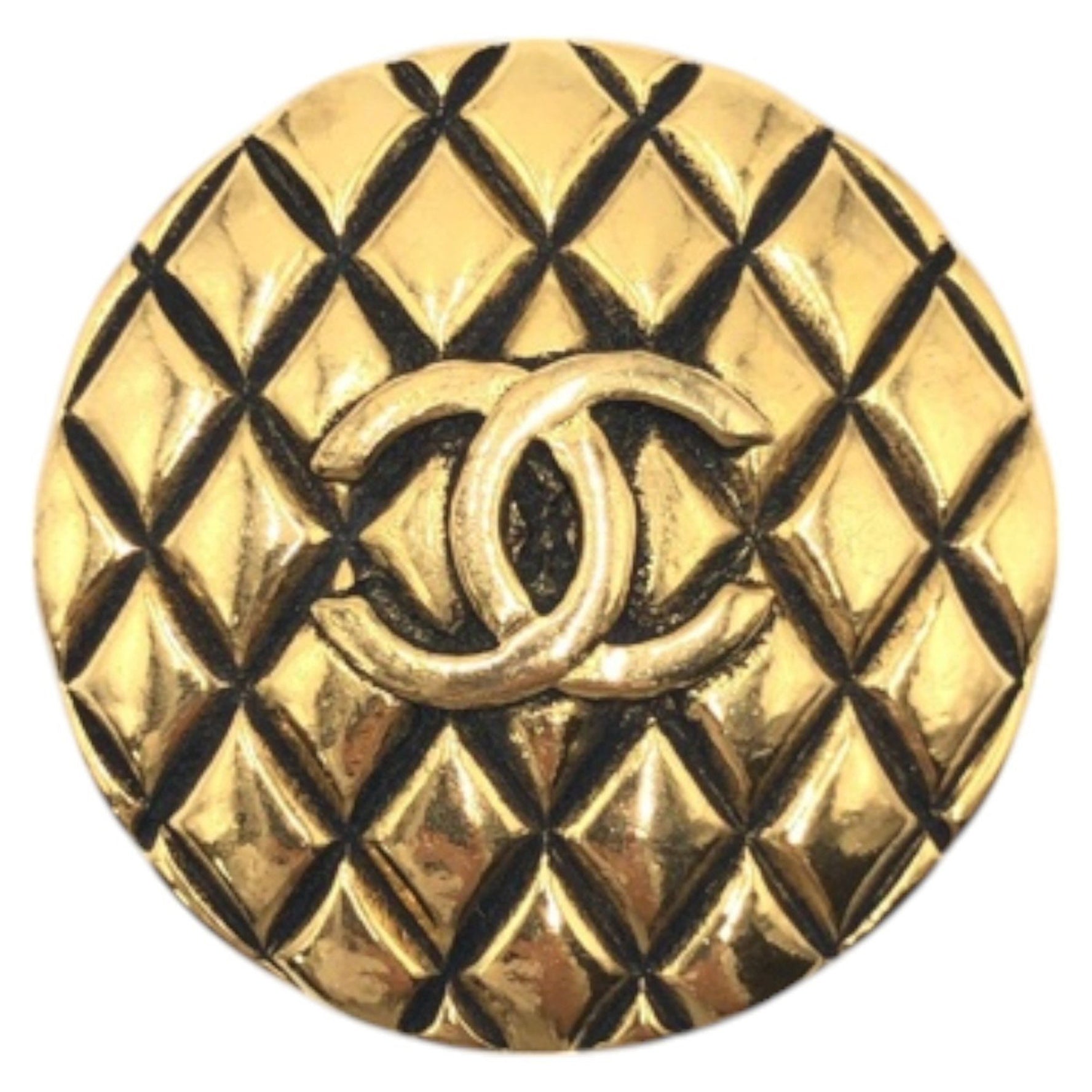 CHANEL Matelasse Coco Mark Metal Brooch