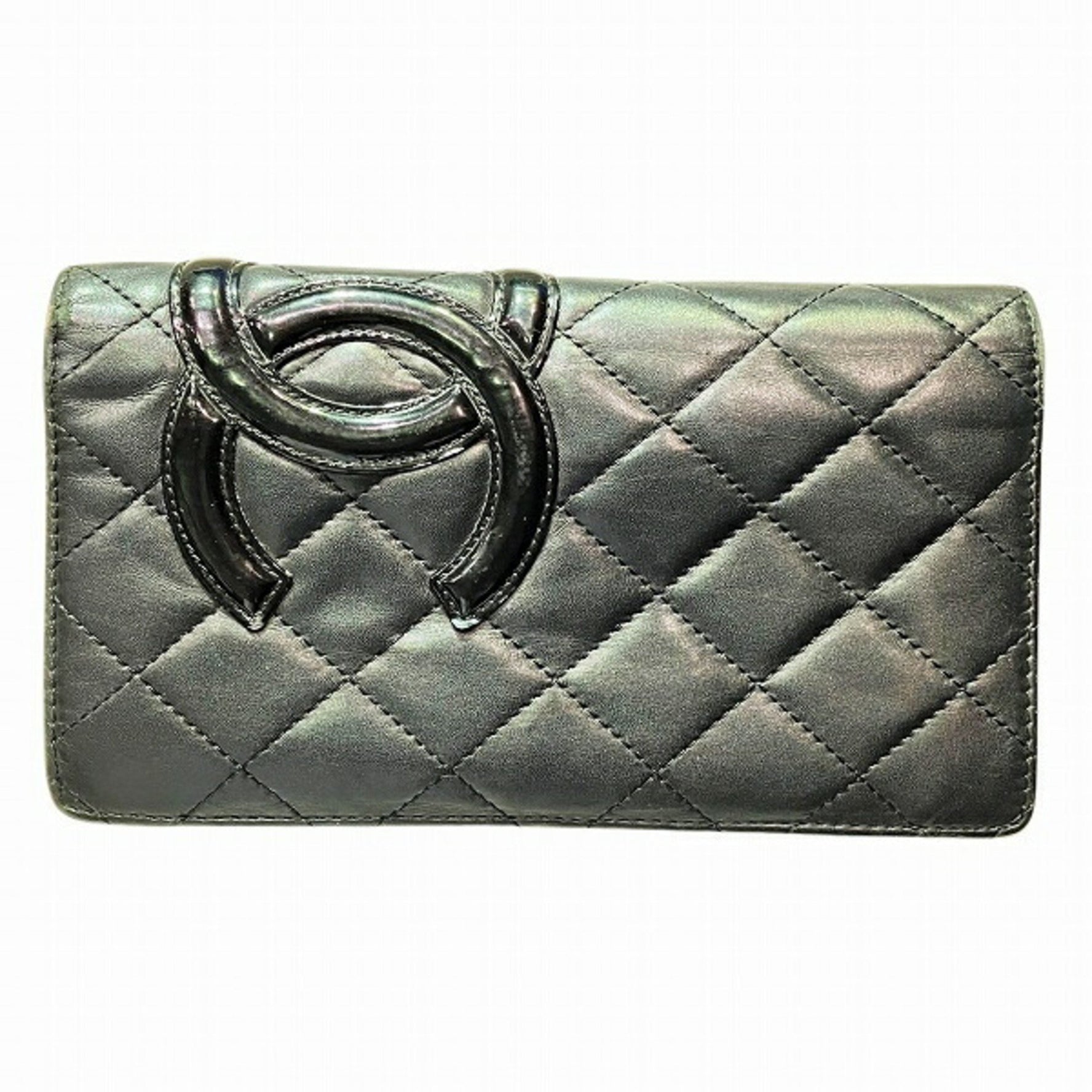 CHANEL Cambon Line A26717 Matelasse Bifold Wallet Long for Women