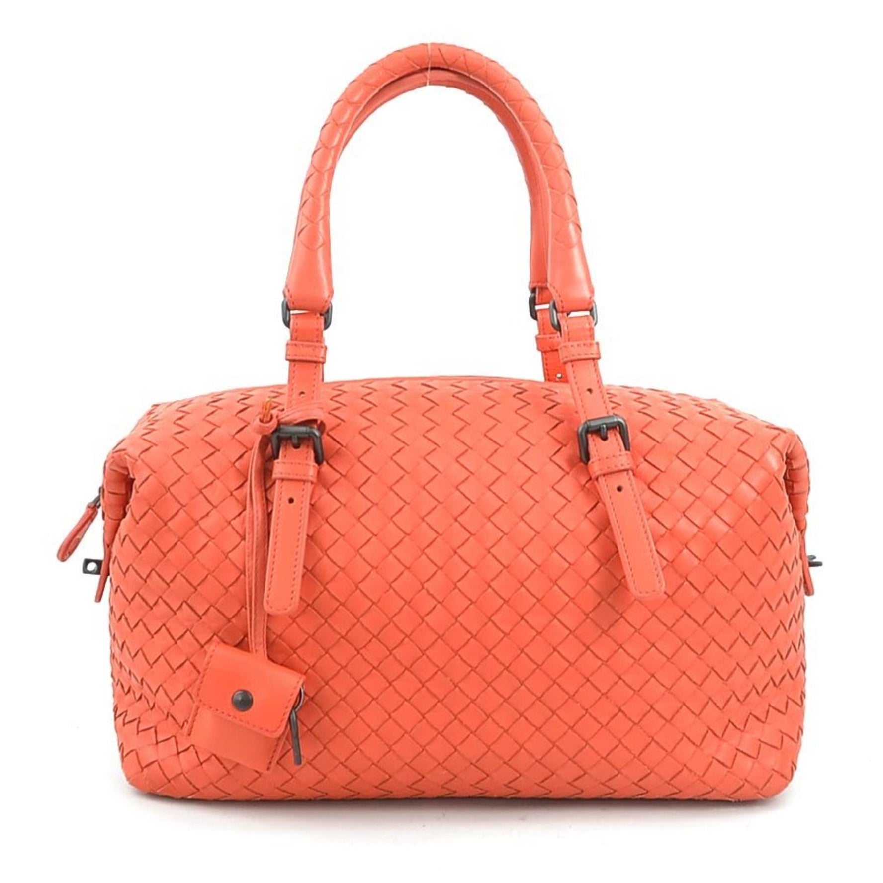 BOTTEGA VENETA Handbag Intrecciato Leather Orange Pink