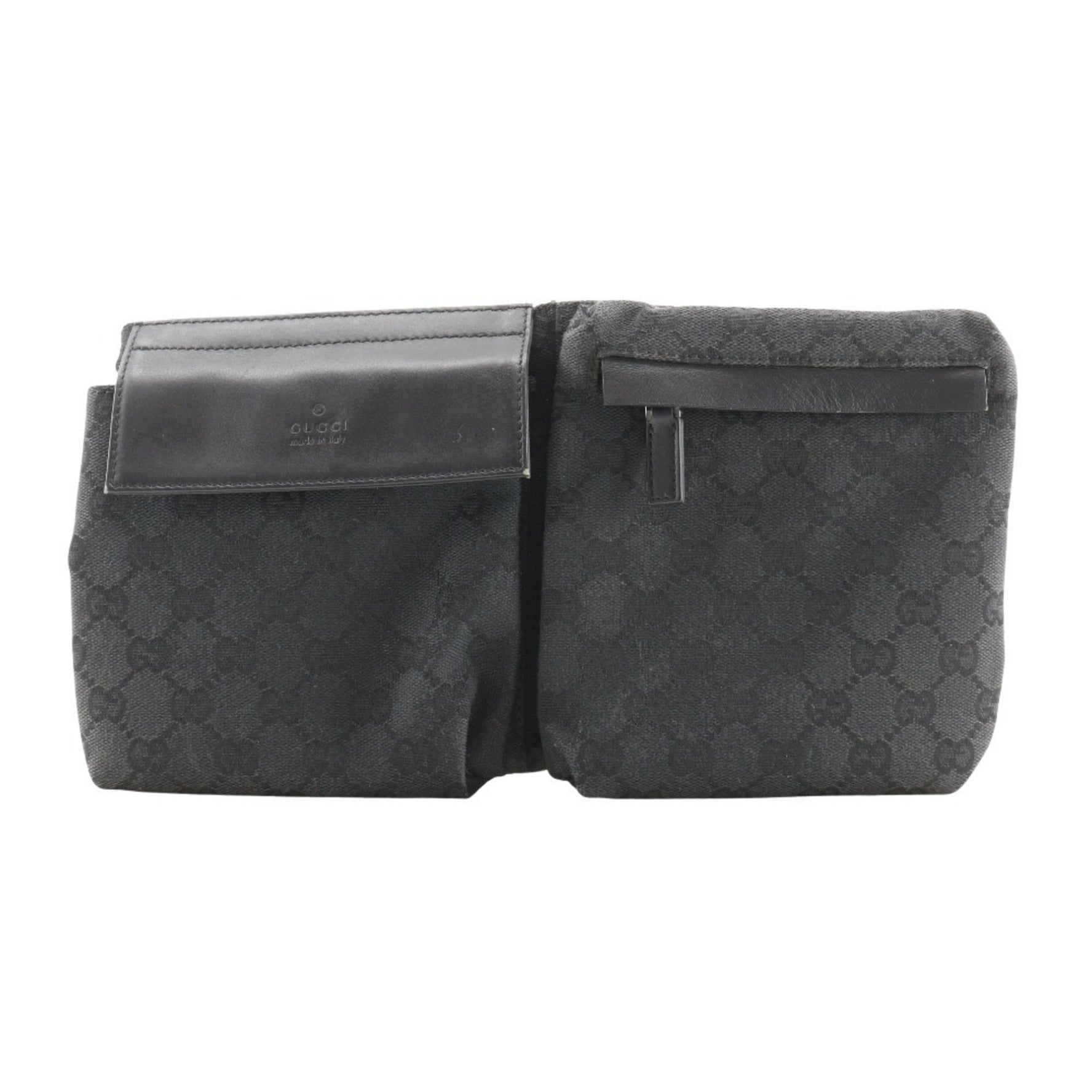GUCCI Body Bag Waist GG Canvas x Leather Velcro Unisex