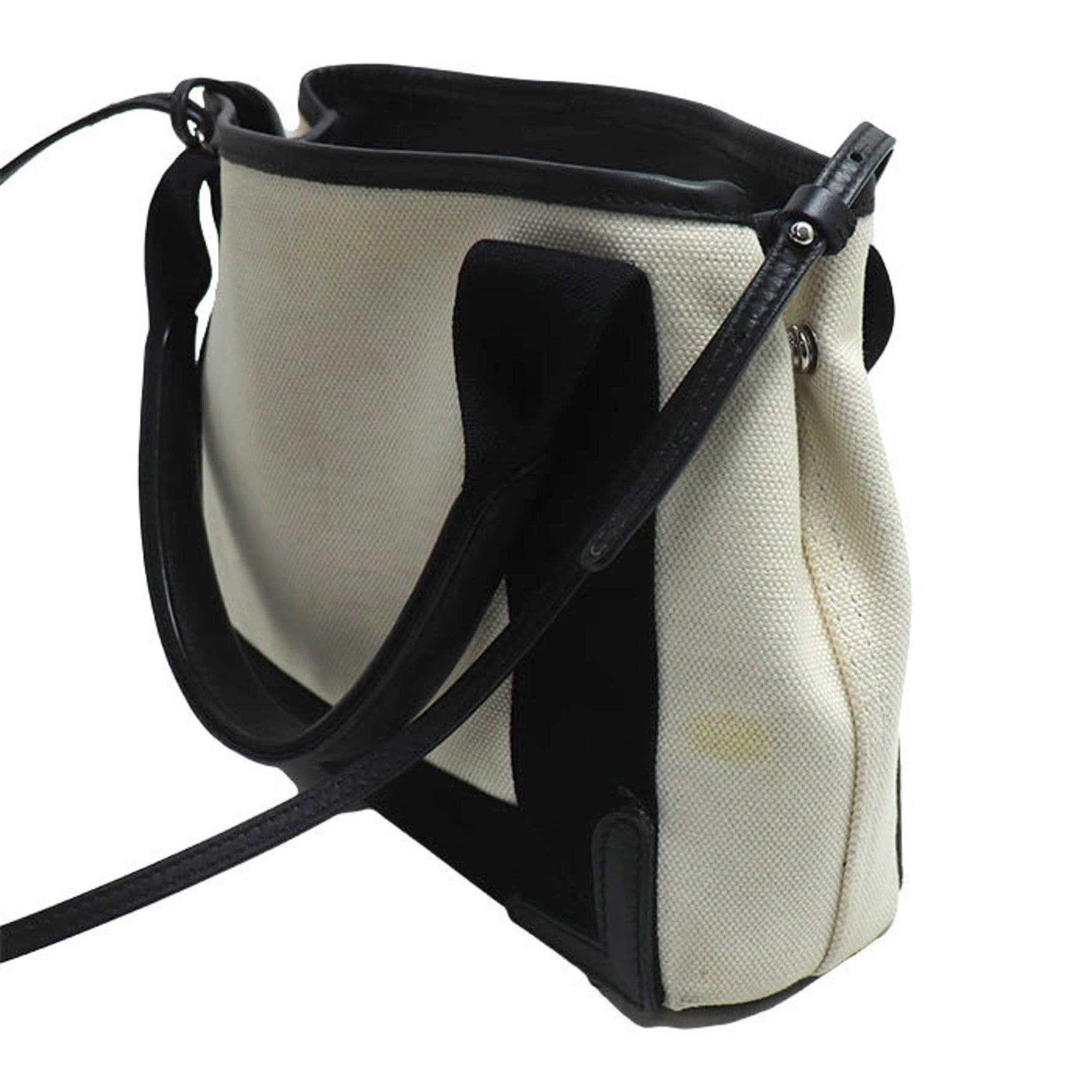 BALENCIAGA Navy Cabas XS 2-Way Shoulder Bag Natural/Black Women's