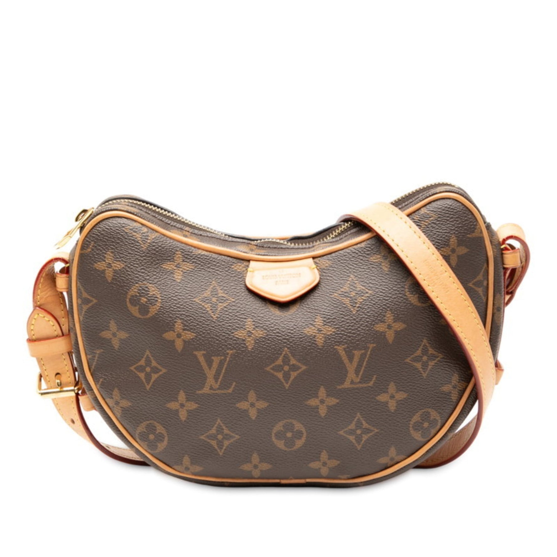 Louis Vuitton Monogram Croissant Shoulder Bag Brown Leather LOUIS VUITTON